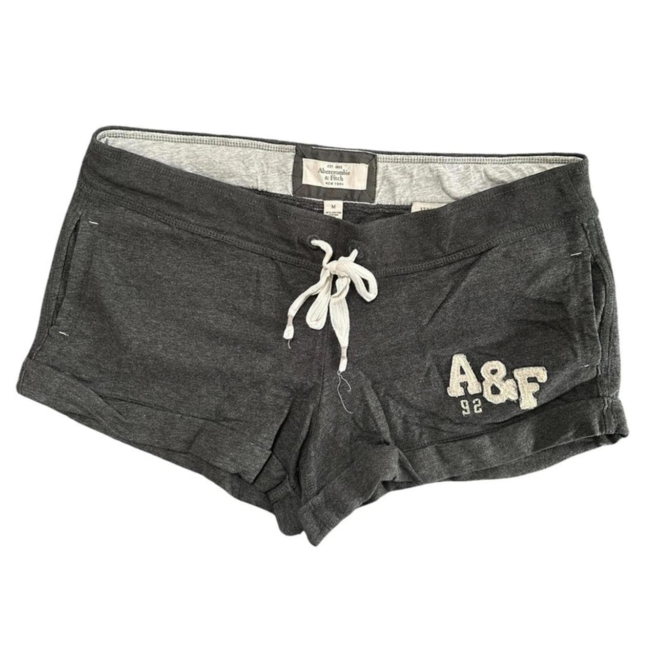 2000s grunge Abercrombie &amp; Fitch grey embroidered... - Image 1