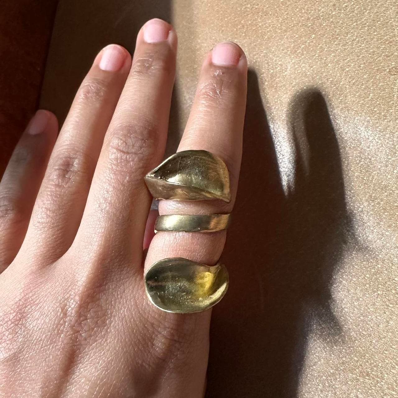 Chunky statement brass wrap adjustable natural... thumbnail 2