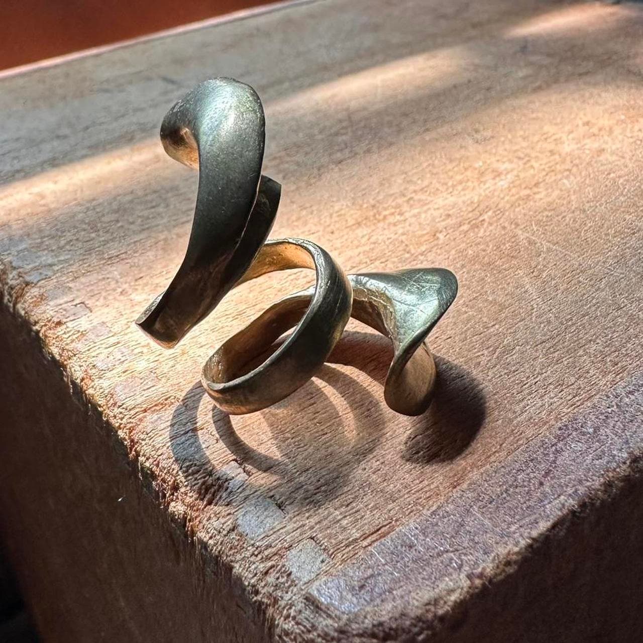 Chunky statement brass wrap adjustable natural... thumbnail 3