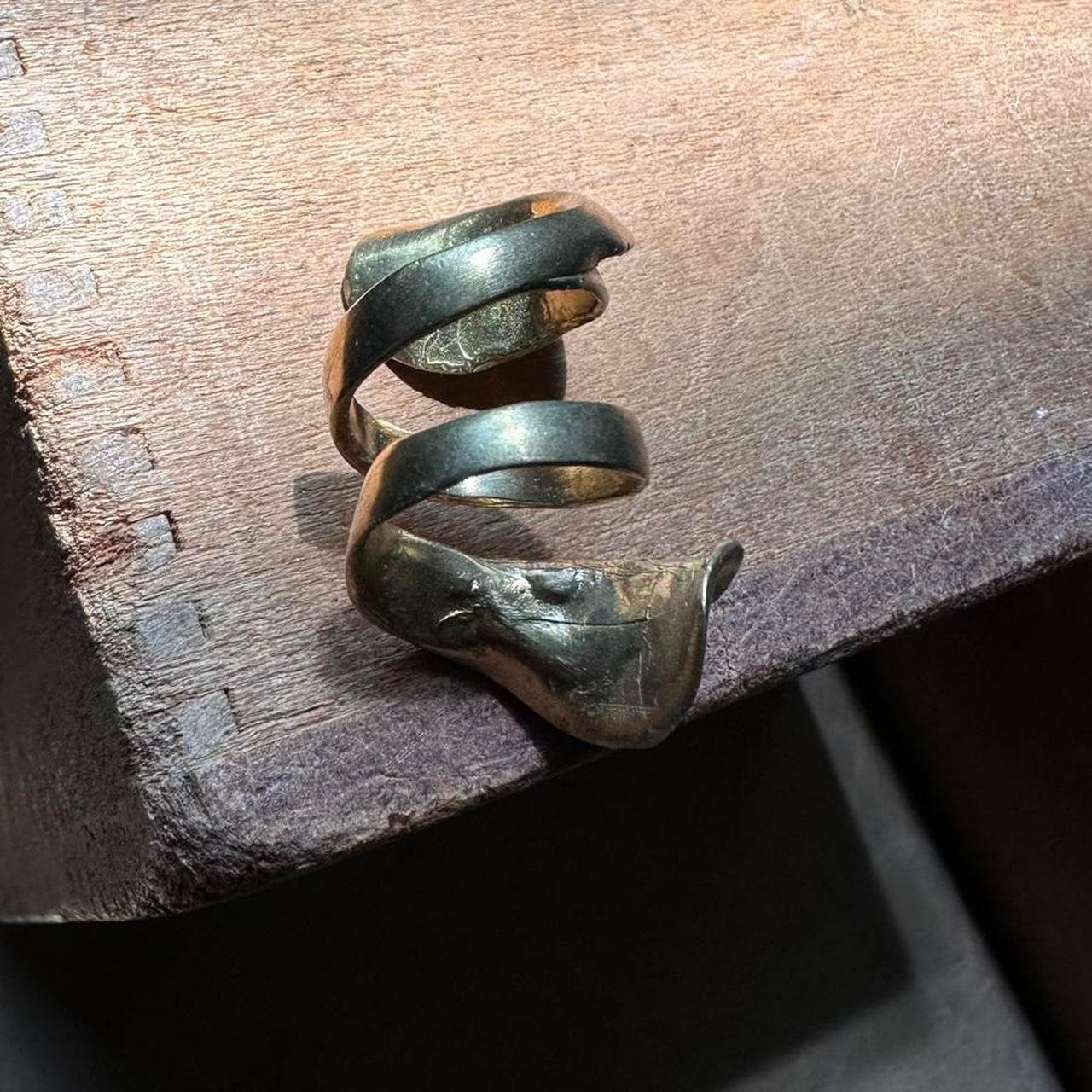 Chunky statement brass wrap adjustable natural... thumbnail 4