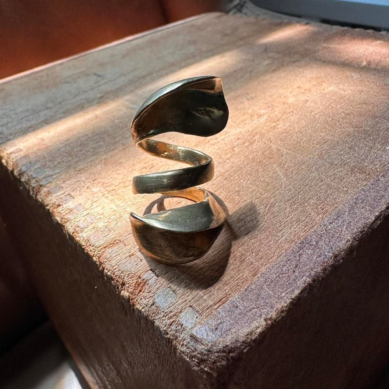 Chunky statement brass wrap adjustable natural... thumbnail 5