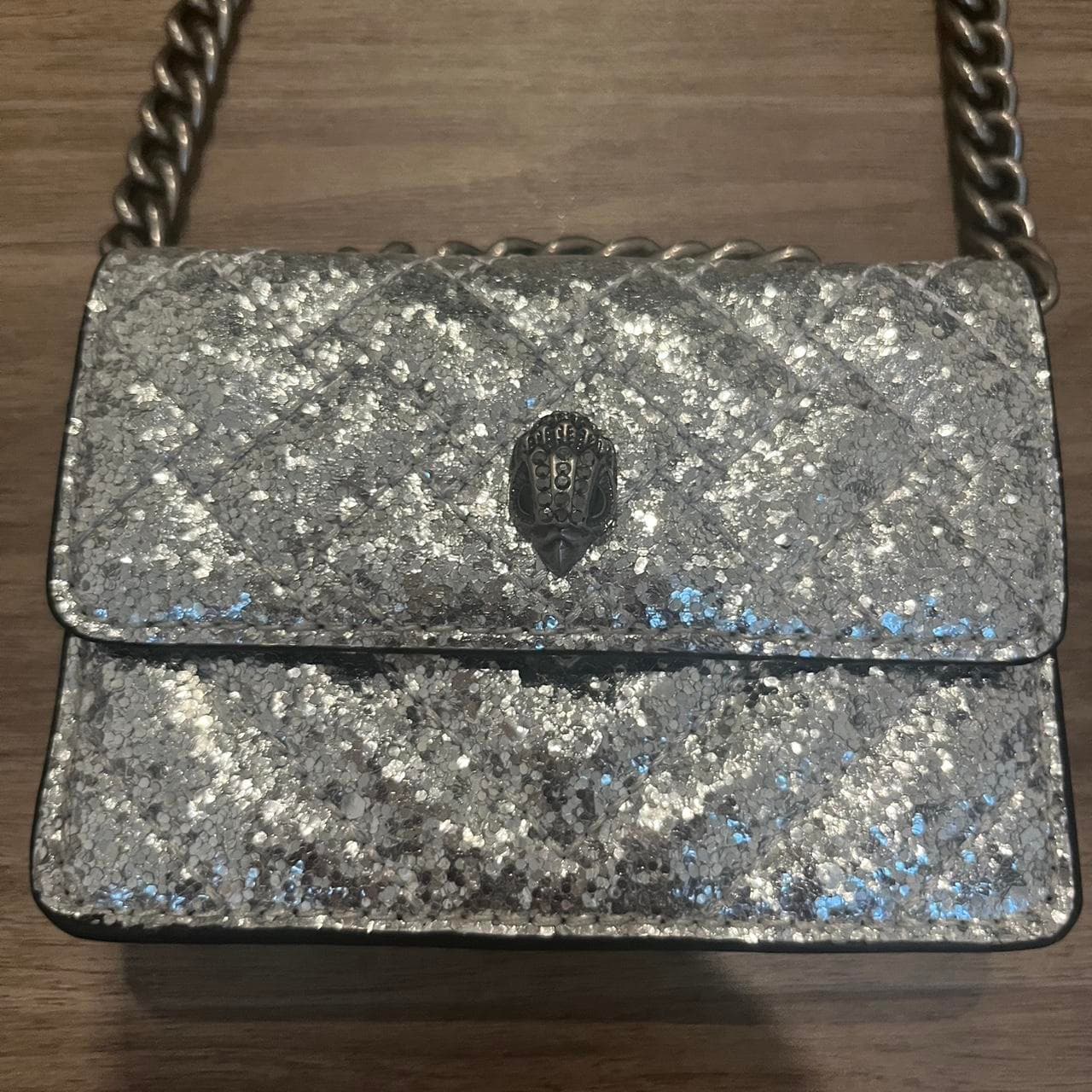 Silver glitter Kurt Geiger London crossbody bag... - Image 1