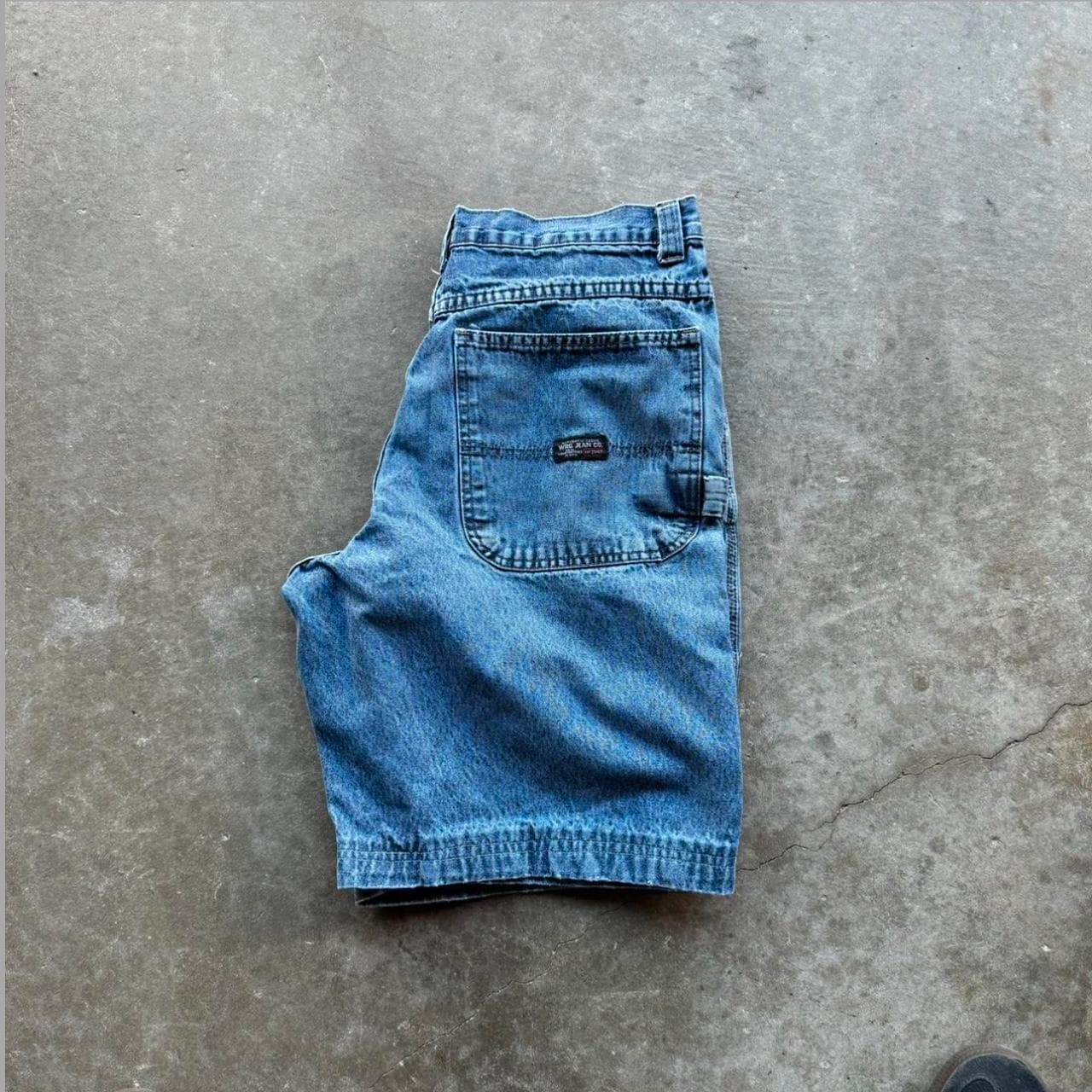 Vintage Blue denim carpenter jorts / shorts
Amazing... - Image 1