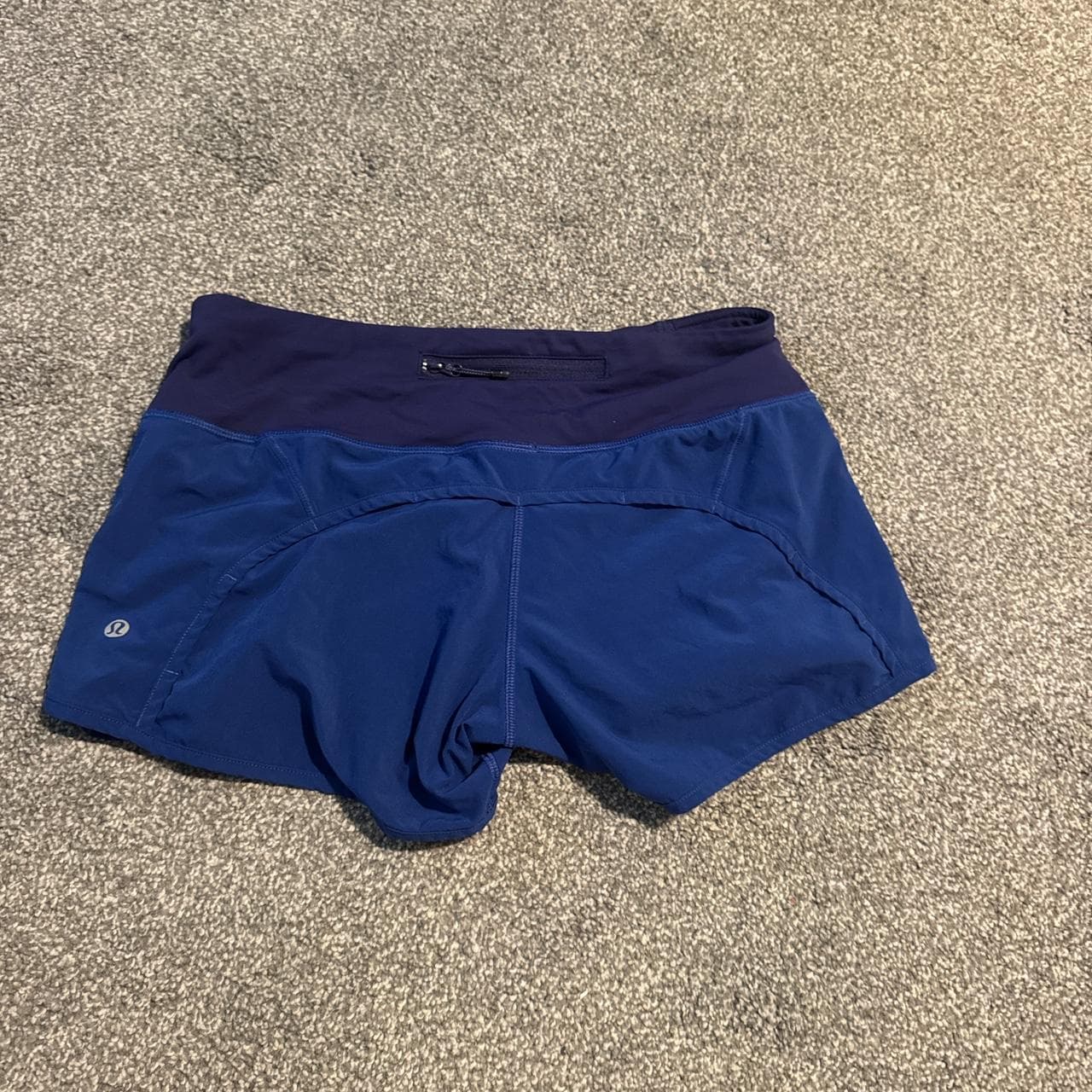 Blue and navy Lululemon sped up shorts. Not sold... thumbnail 2
