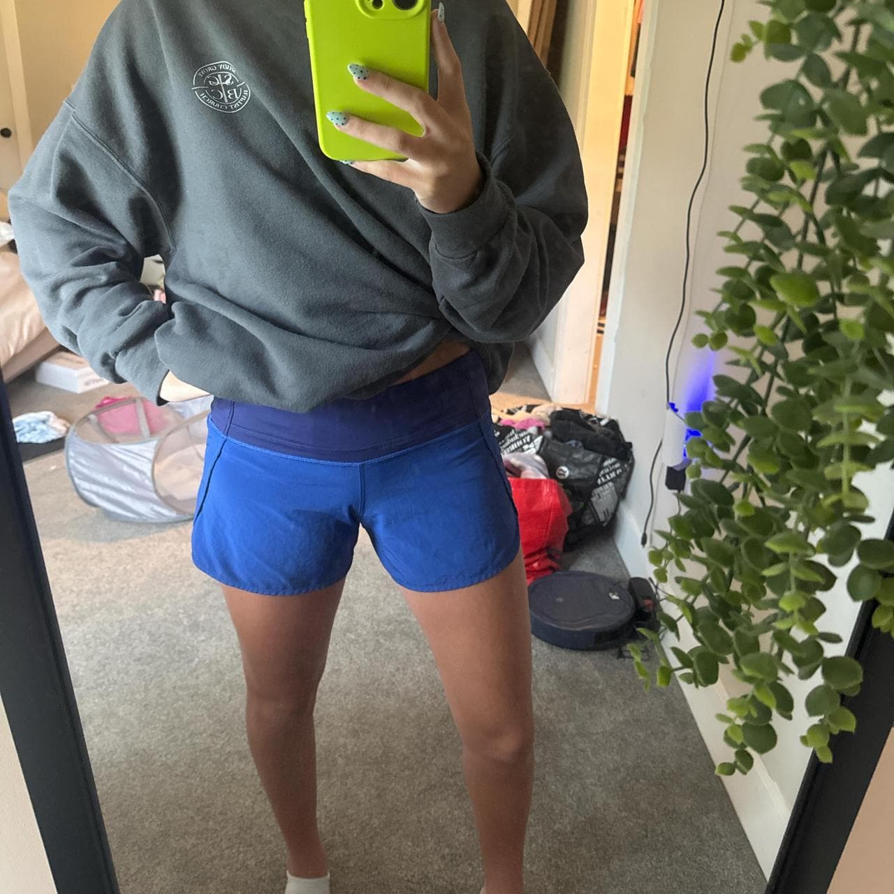 Blue and navy Lululemon sped up shorts. Not sold... thumbnail 3