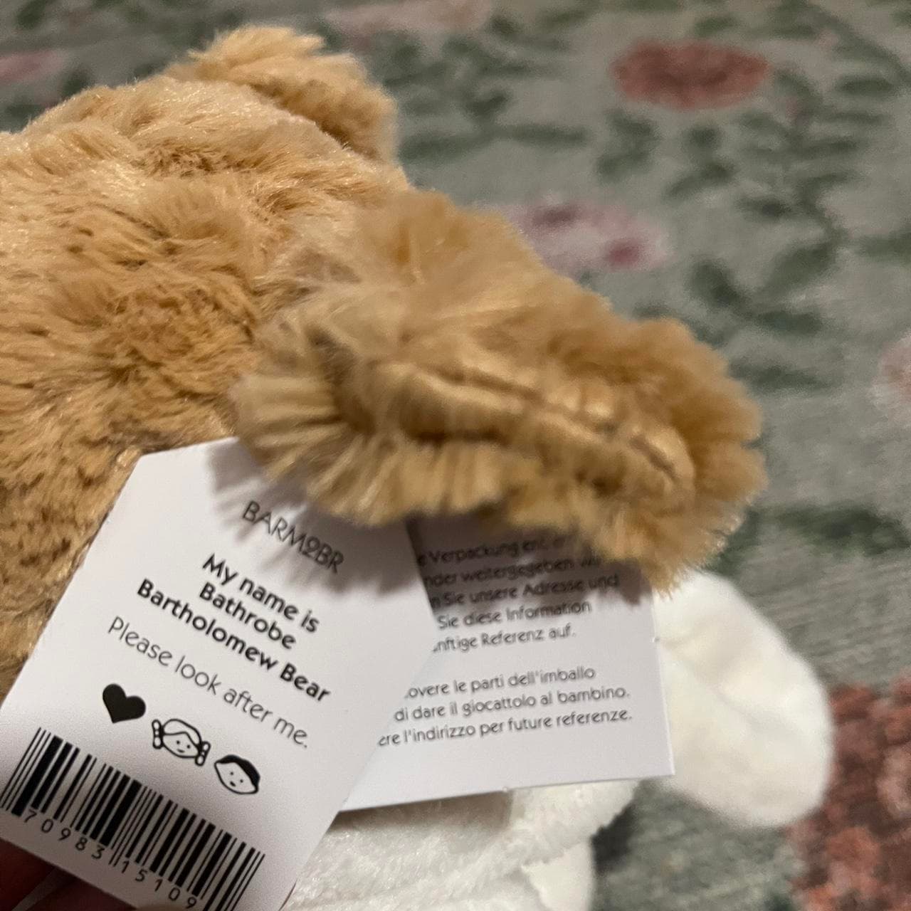 Jellycat Bathrobe bartholomew bear plush 
I thrifted... thumbnail 3