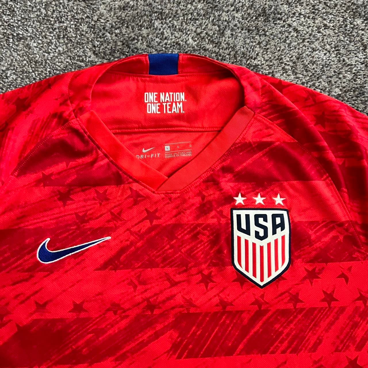 Nike USA men's red soccer jersey

 #soccerjersey... thumbnail 2