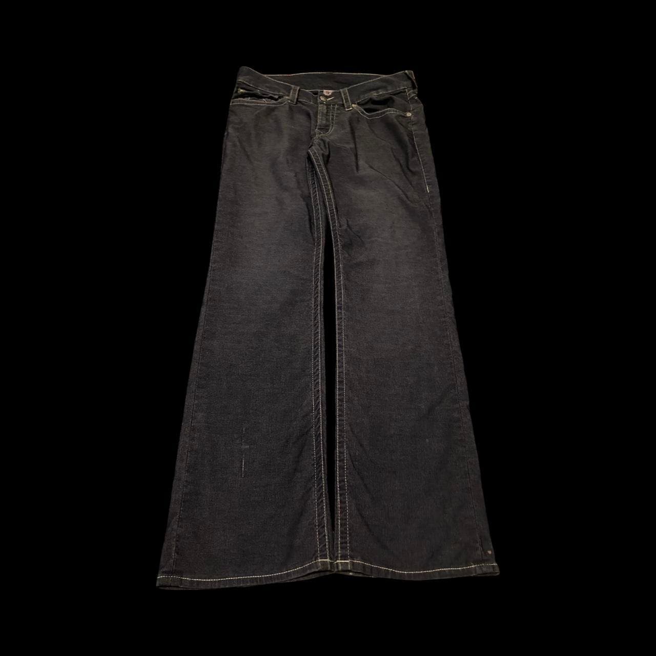 sick purple ish corduroy true religion jeans. back... thumbnail 2