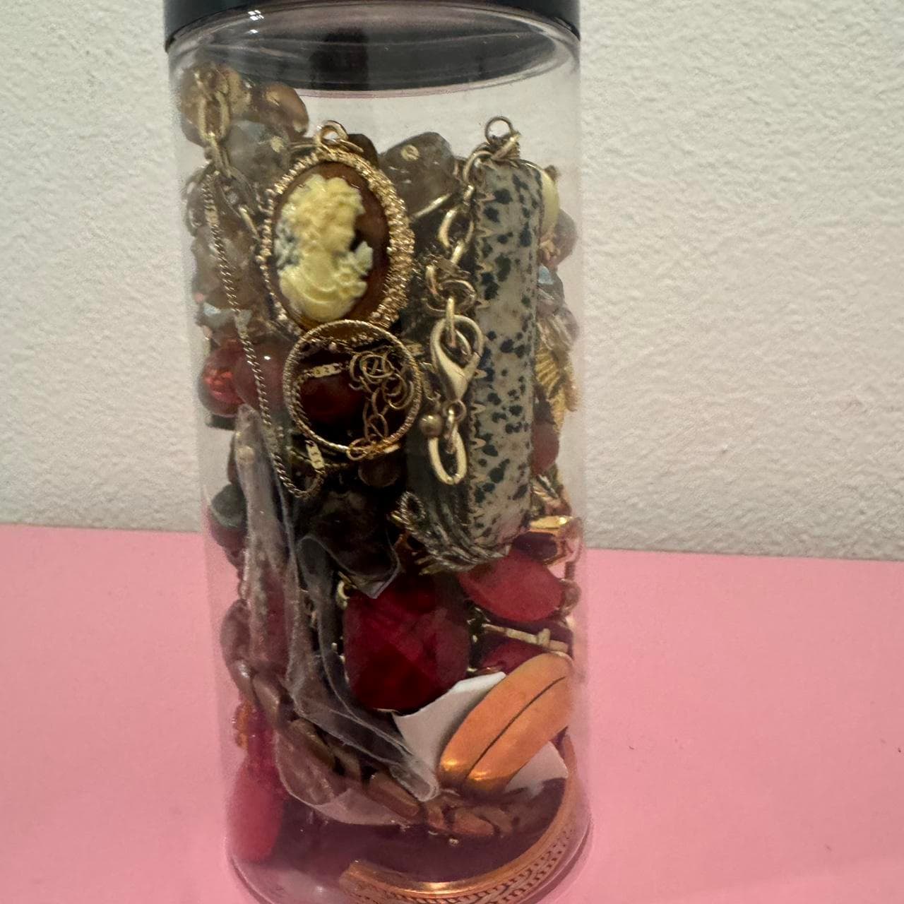Gold and red vintage statement jewelry jar!
New and... - Image 1