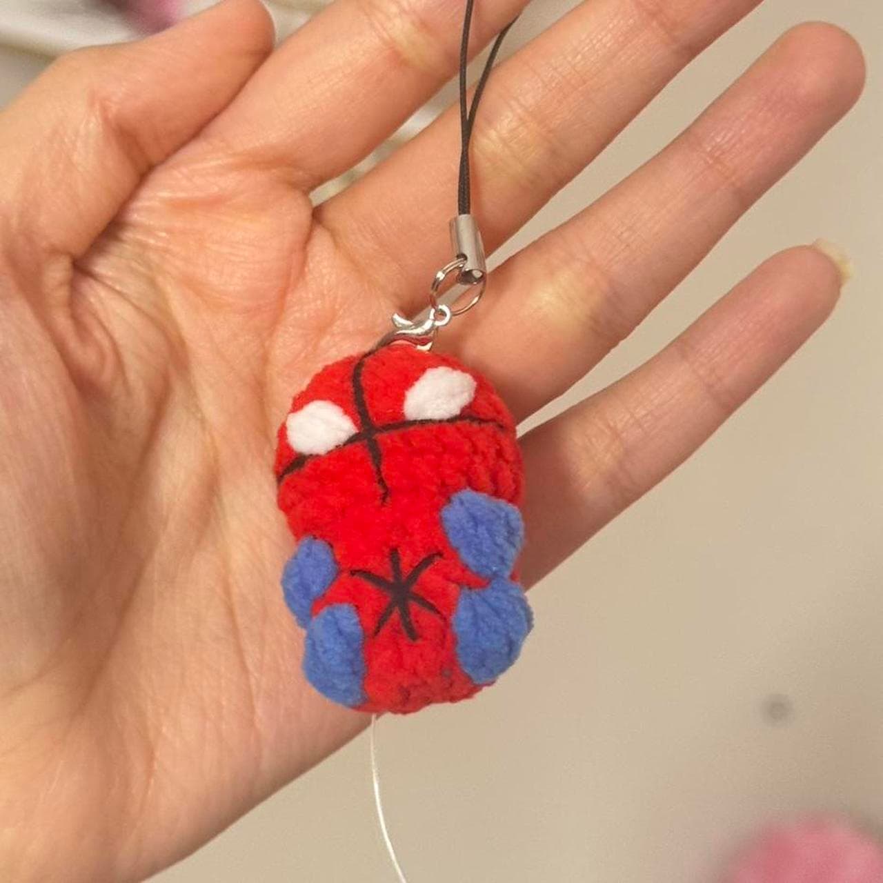 Crochet Spiderman keychain #Spiderman #Keychain - Image 1