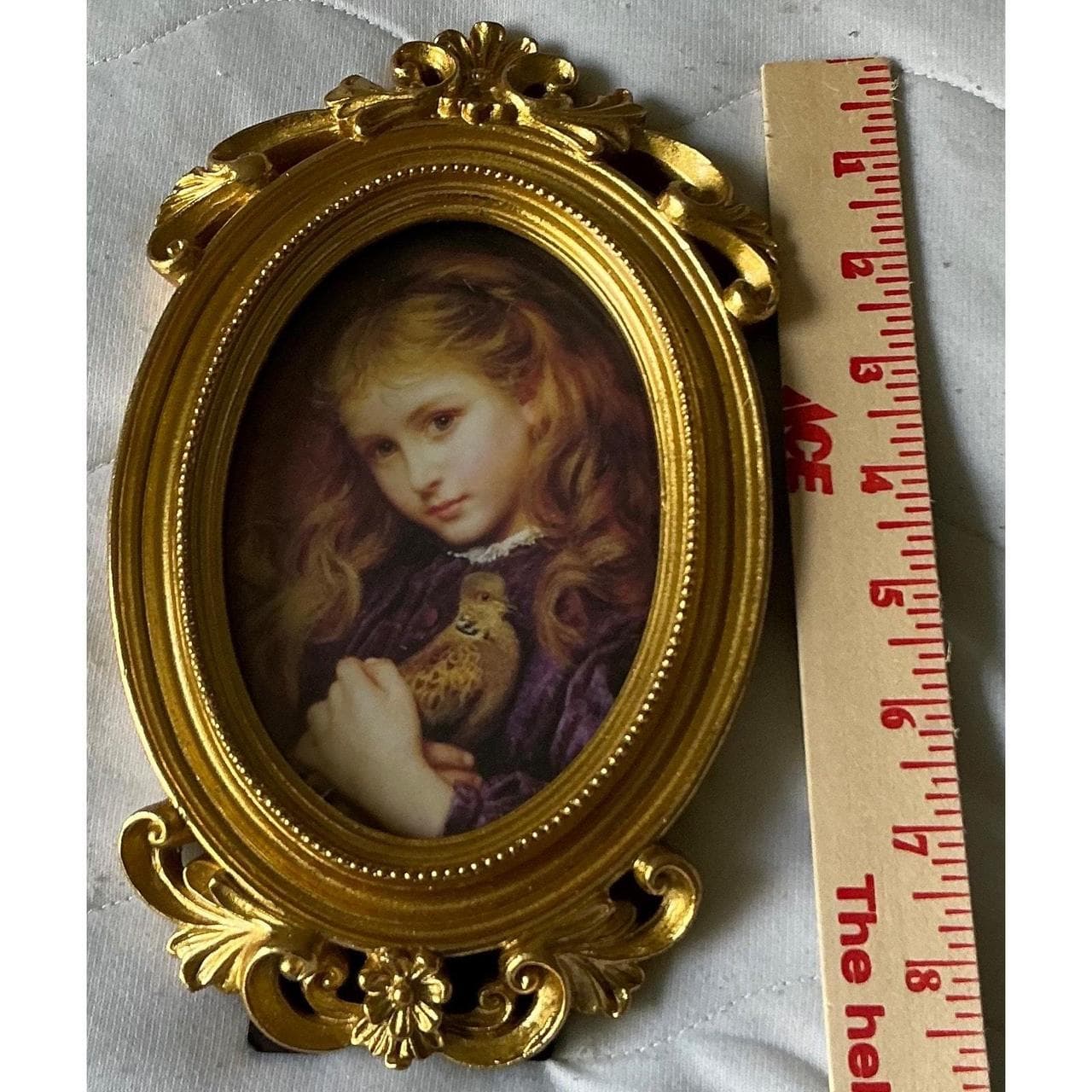 This Vintage Ornate Gold Framed Portrait Miniature... thumbnail 5