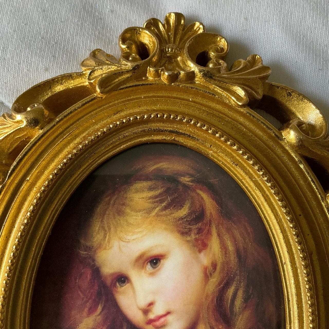 This Vintage Ornate Gold Framed Portrait Miniature... thumbnail 2