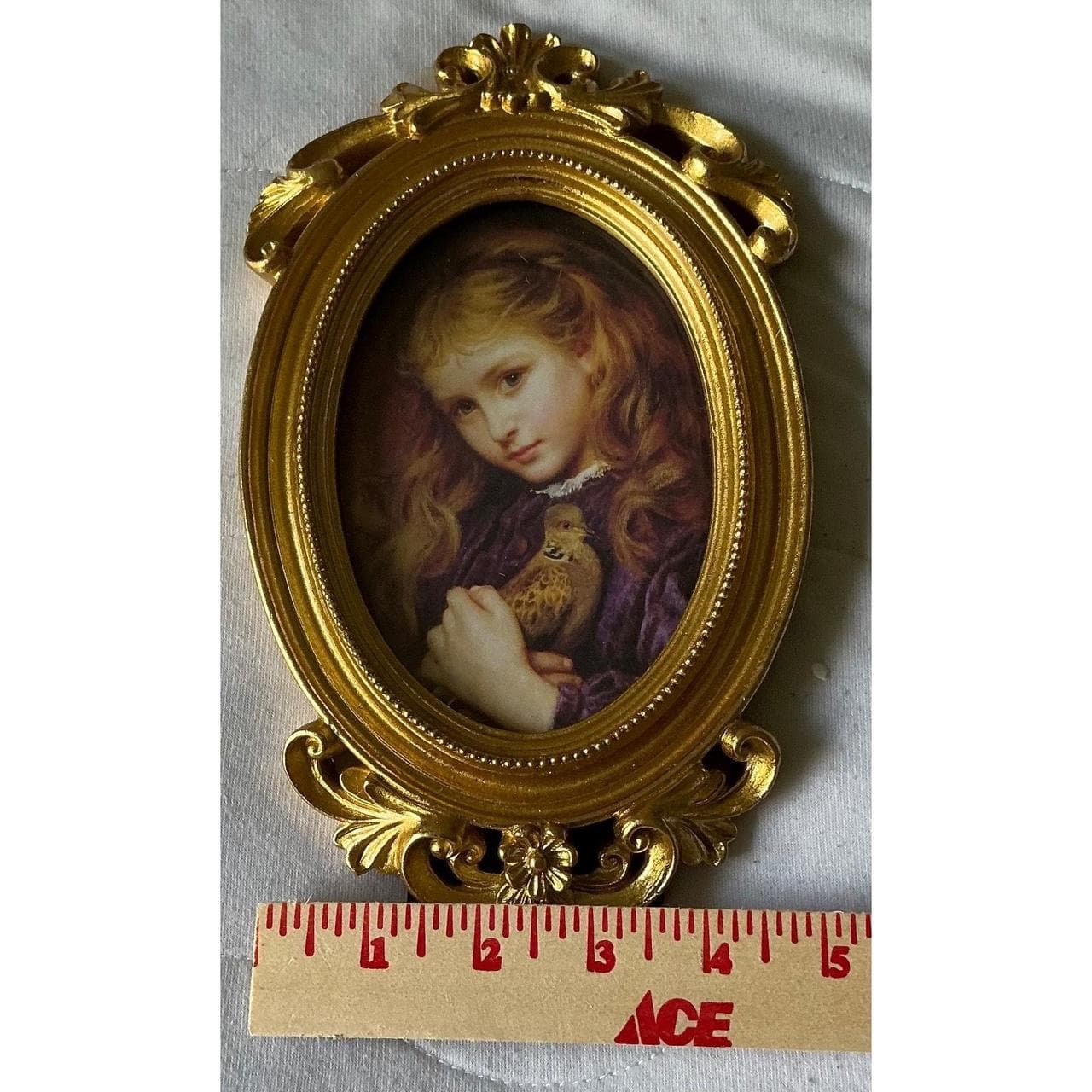 This Vintage Ornate Gold Framed Portrait Miniature... thumbnail 4