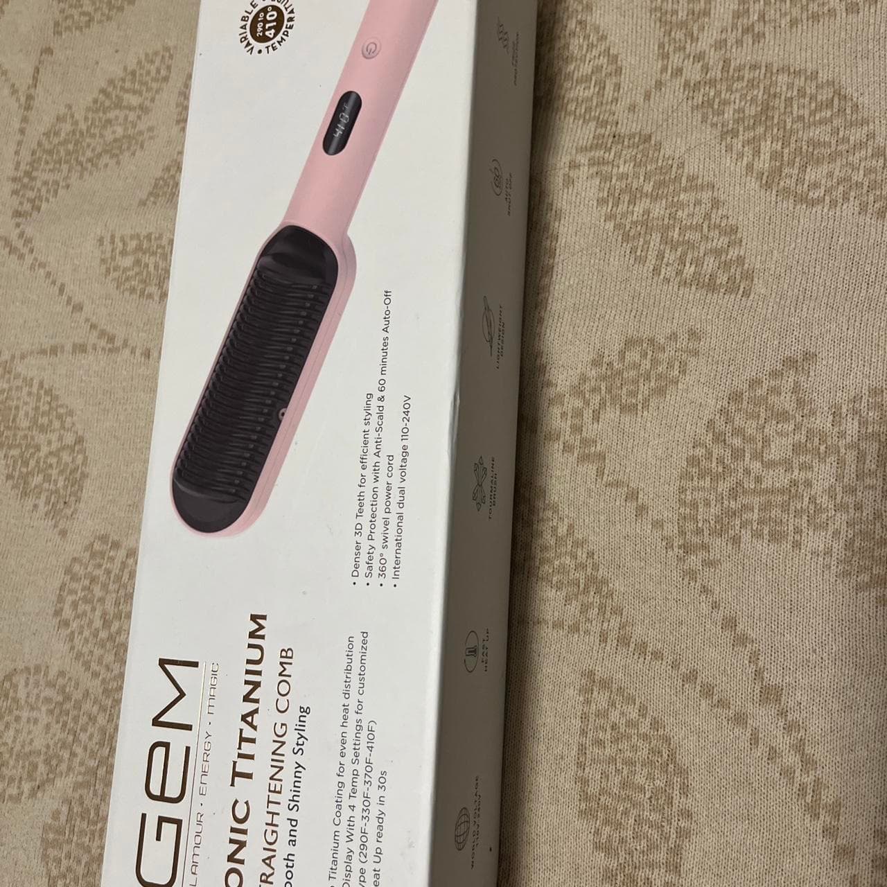 GEM Pink Hair Straightening Brush