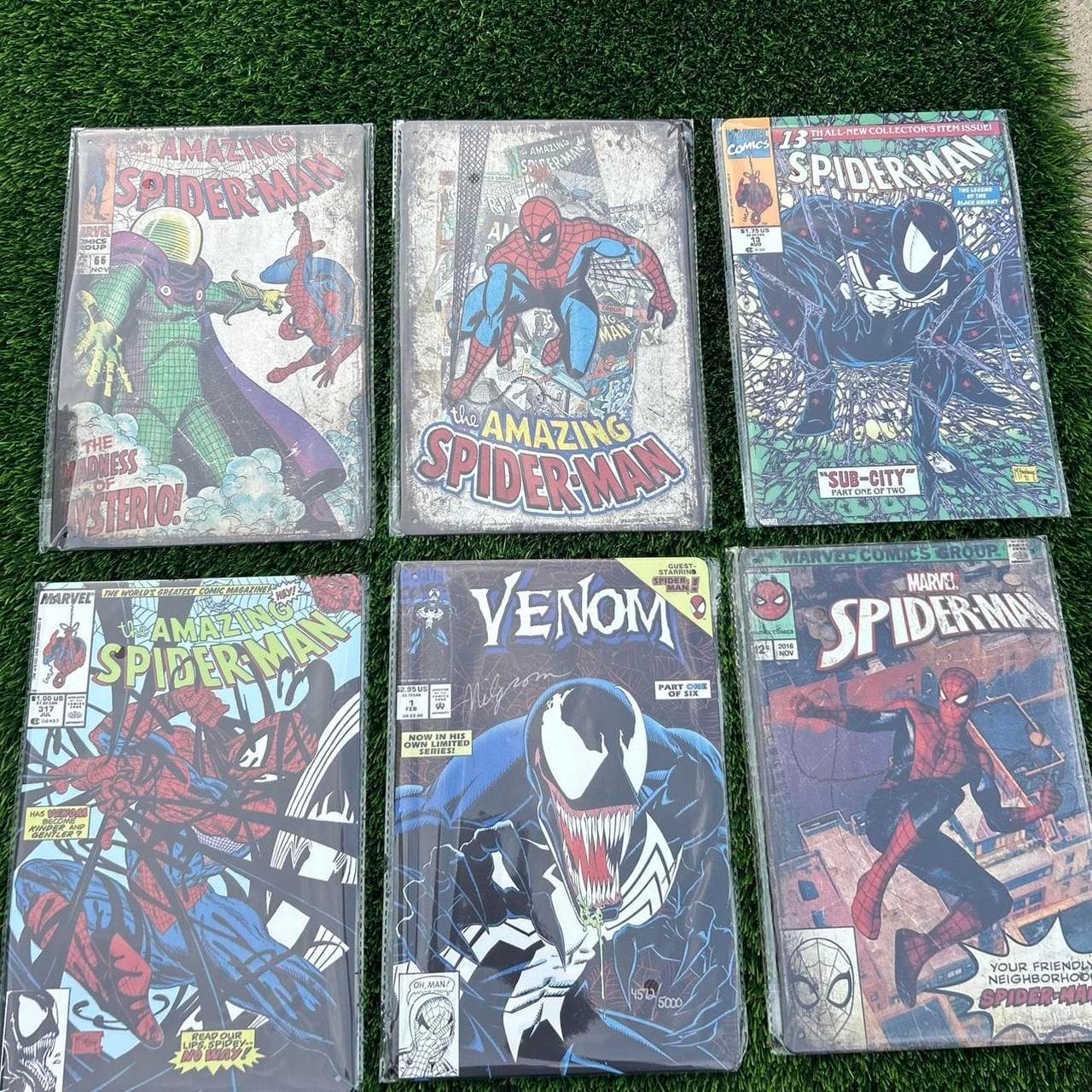 Spider-Man comic book set(METAL FRAMES ) - 6 issues... - Image 1