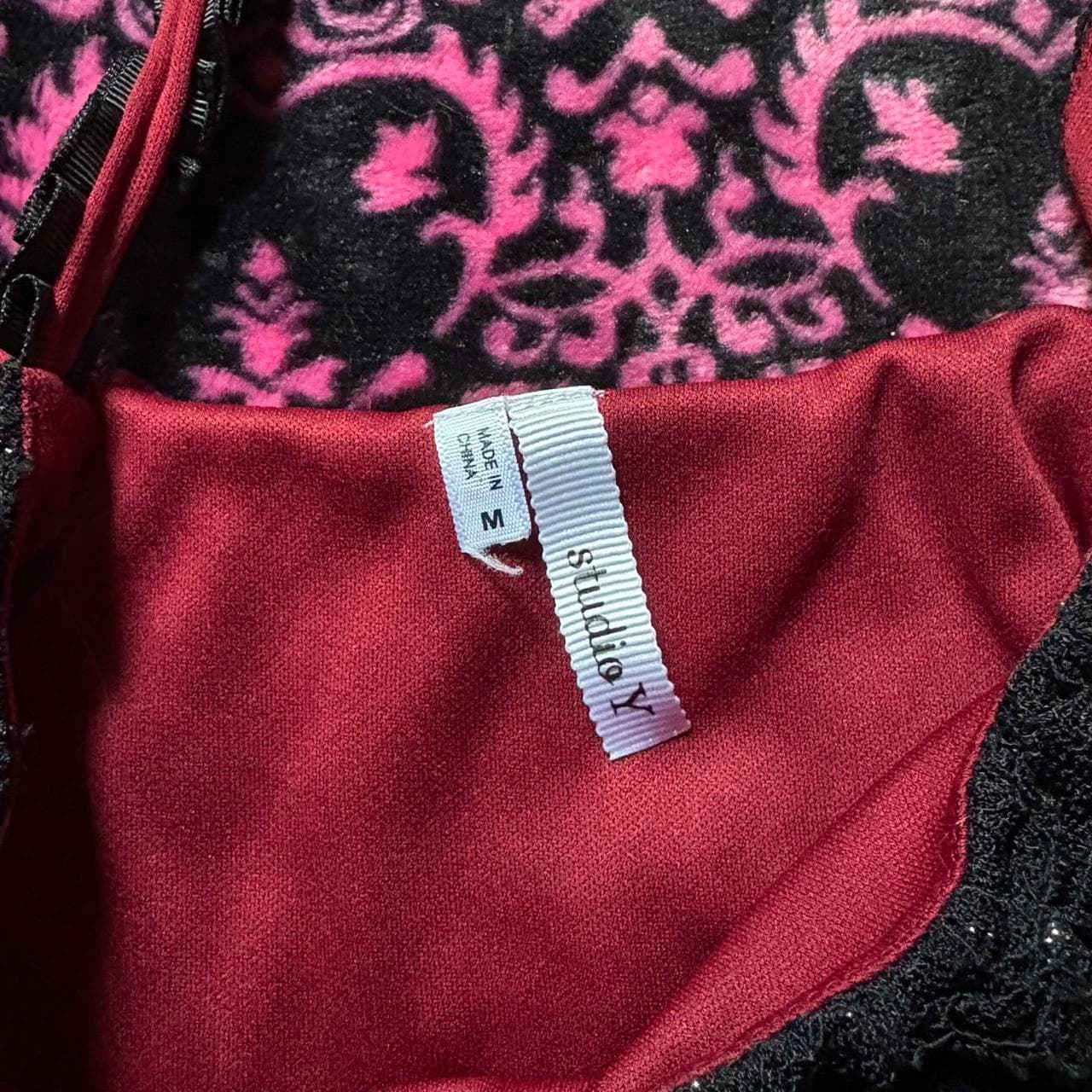 black and red lace vampy goth tank top with floral &amp;... thumbnail 4