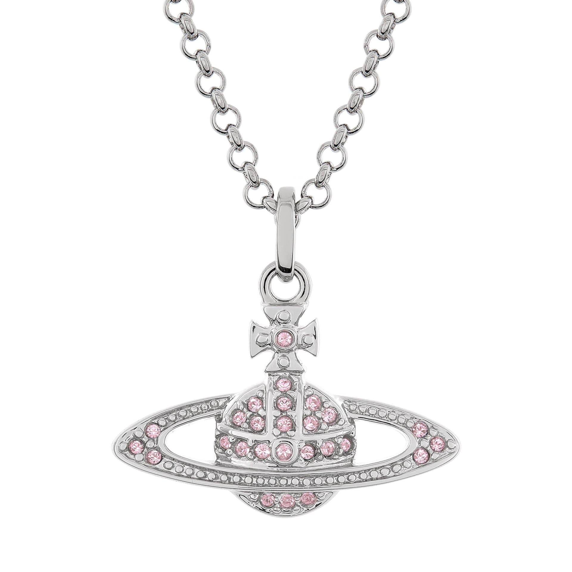 Vivienne Westwood Mini Bas Relief Silver Cubic Zirconia Pendant - Image 1