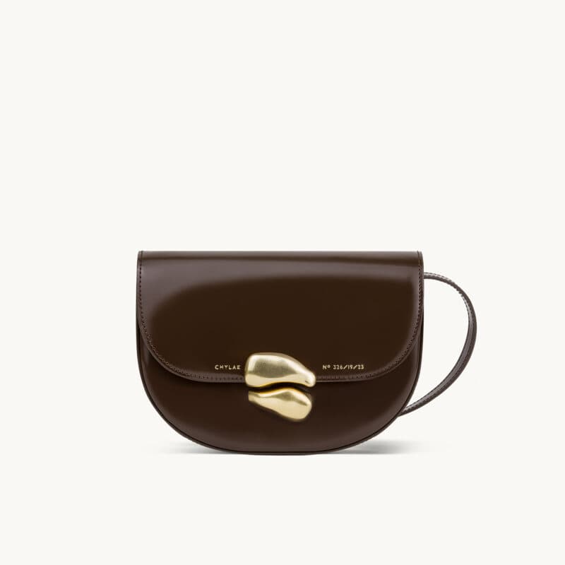 Saddle Bag with Sculptural Seal “glossy brown” - Chylak - Image 1