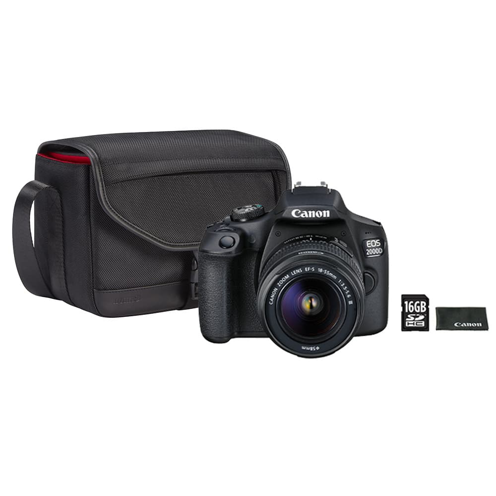 Canon EOS 2000D 18-55 DC + SB130 + 16GB Kit d'appareil-photo SLR 24,1 MP CMOS 6000 x 4000 pixels Noir - Image 1