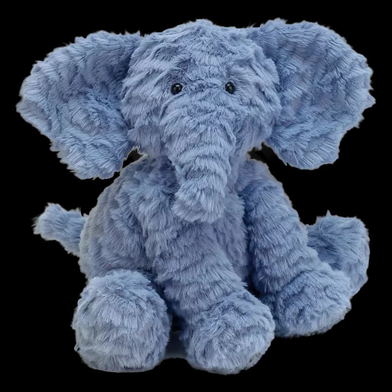 Jellycat Fuddlewuddle Elephant Baby Soft Toy, Blue - Image 1