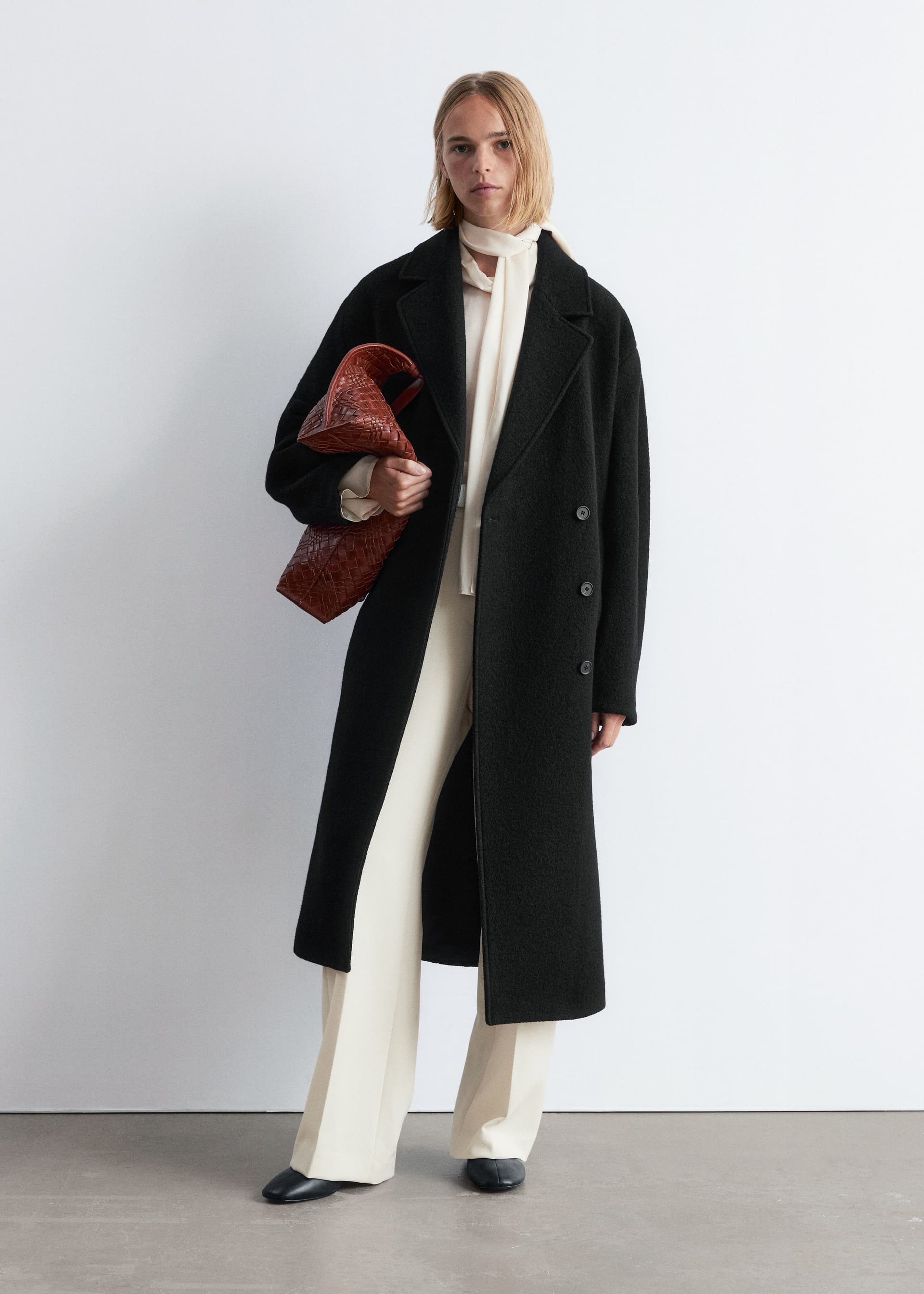 Voluminous Belted Wool Coat - Image 1