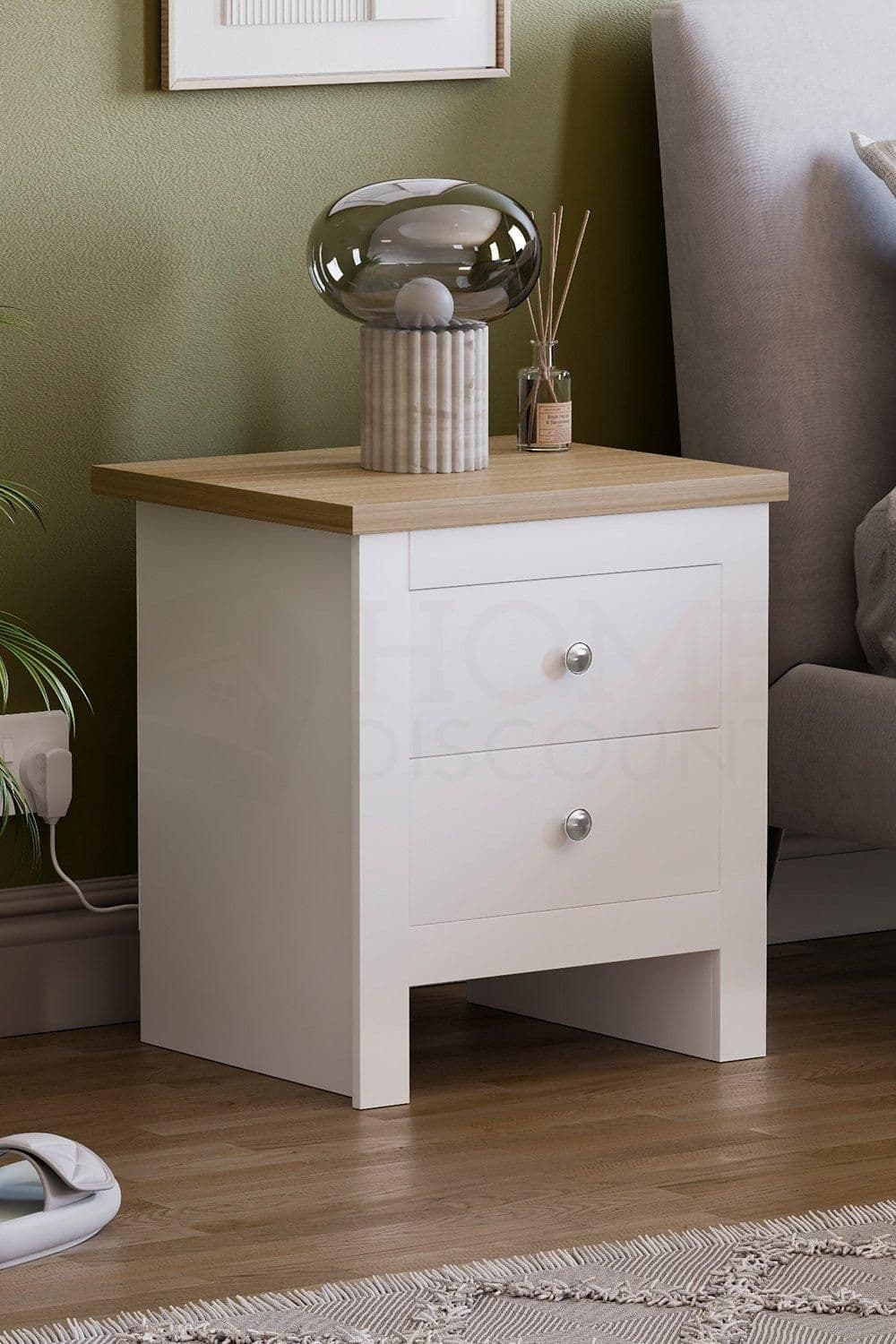 Vida Designs Arlington 2 Drawer Chest Of Drawers Storage Bedroom Furniture - Image 1