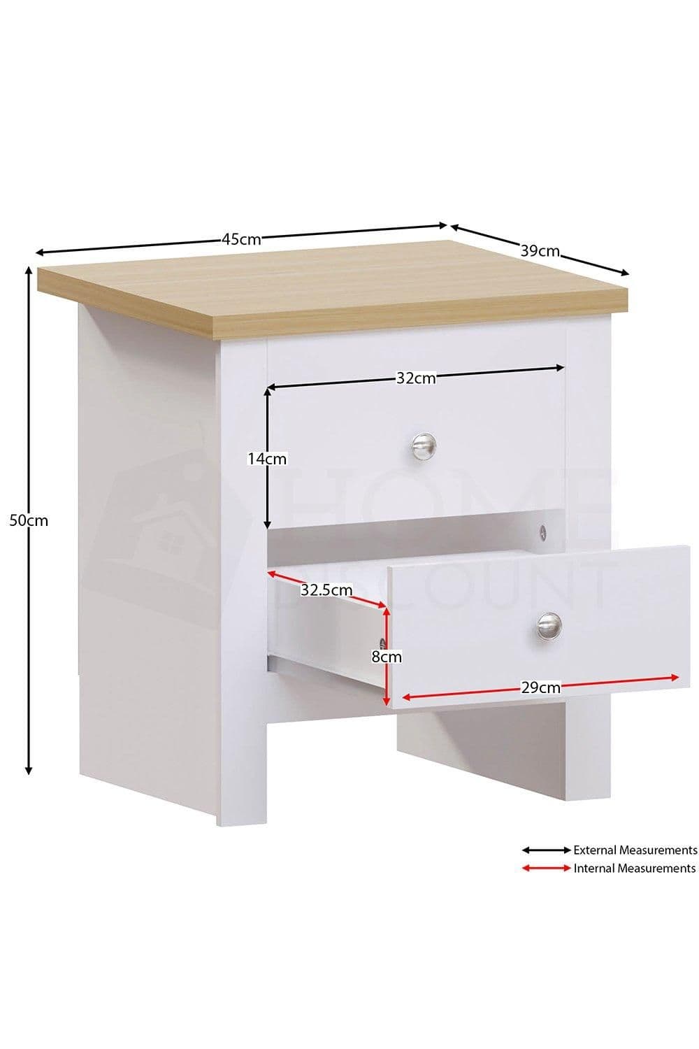 Vida Designs Arlington 2 Drawer Chest Of Drawers Storage Bedroom Furniture thumbnail 2