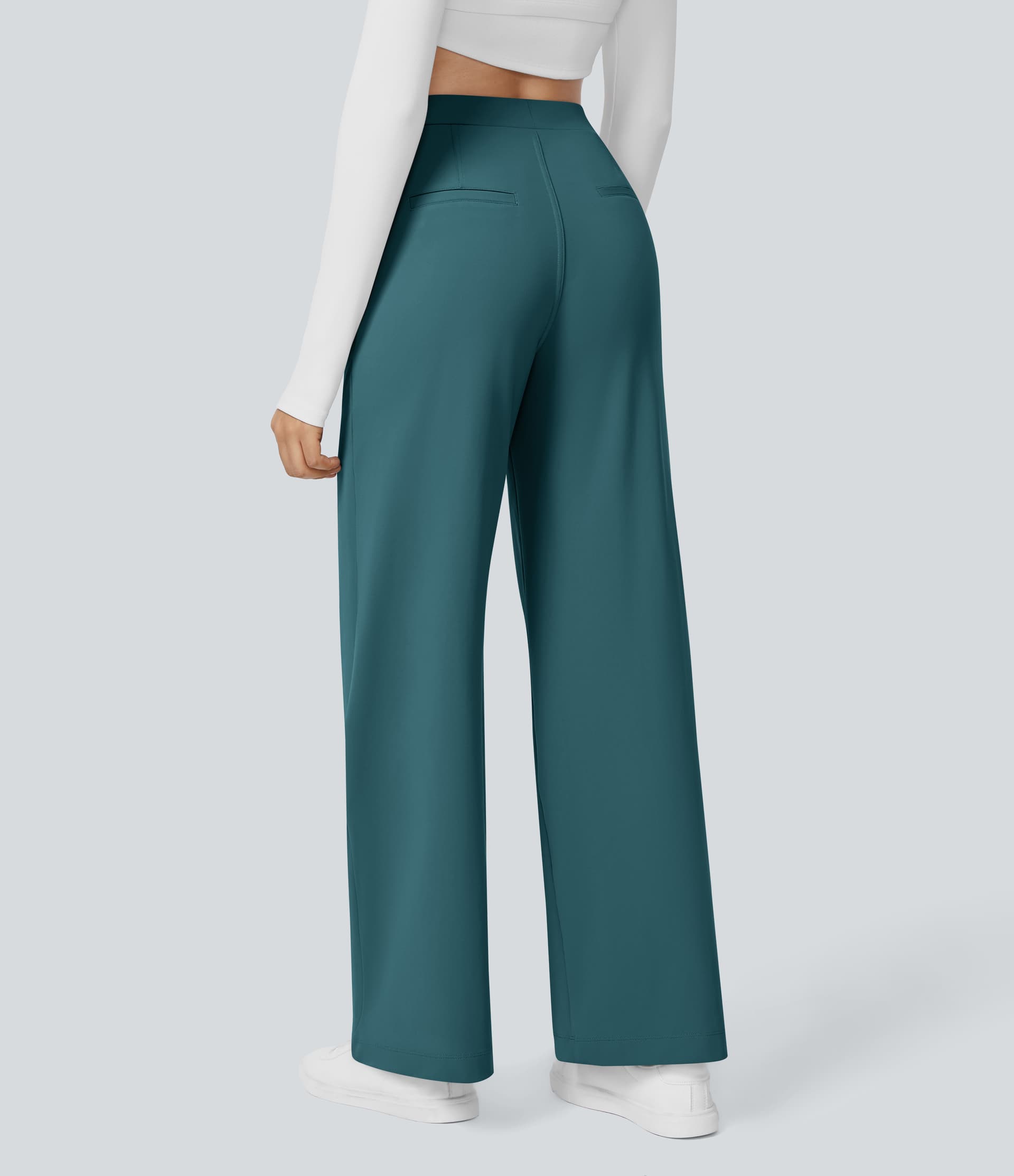 High Waisted Pocket Straight Leg Work Pants thumbnail 13