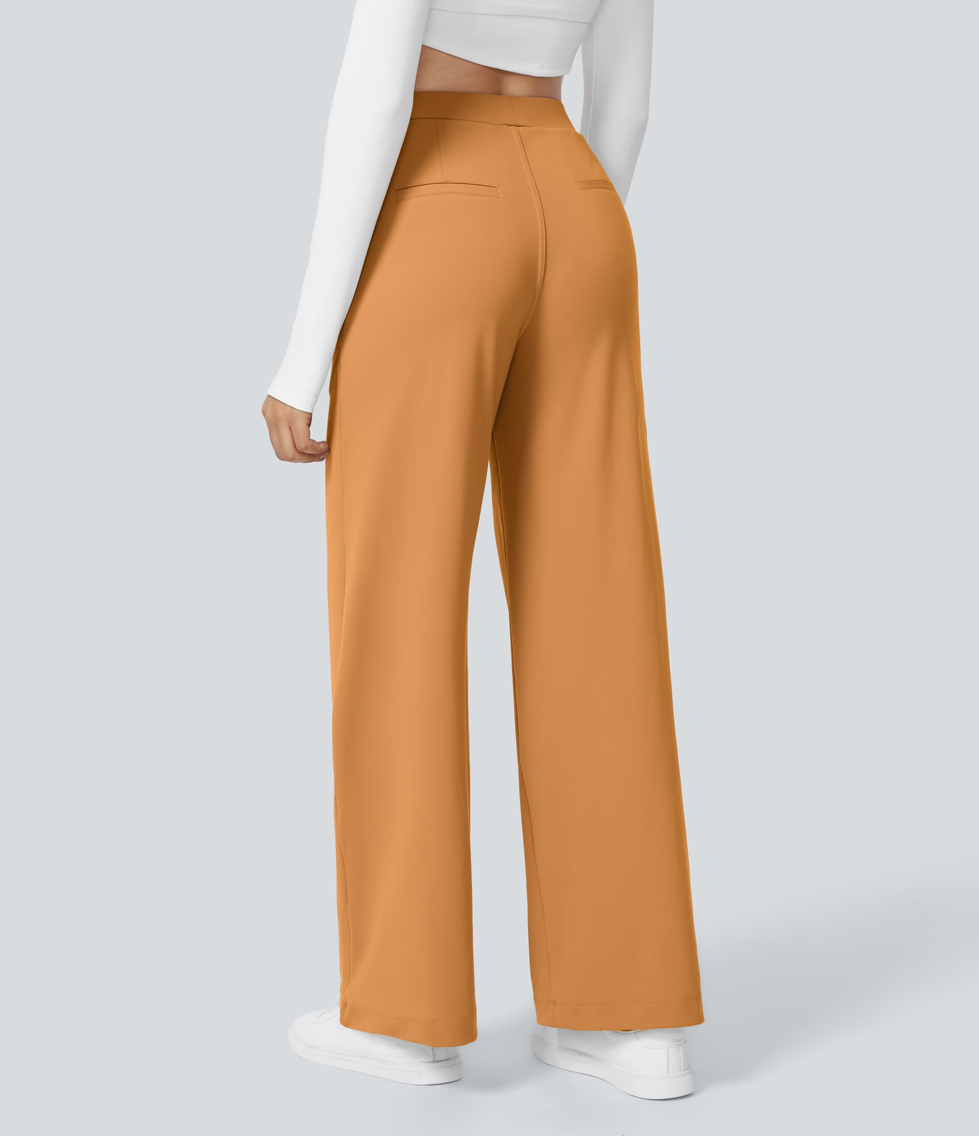 High Waisted Pocket Straight Leg Work Pants thumbnail 22