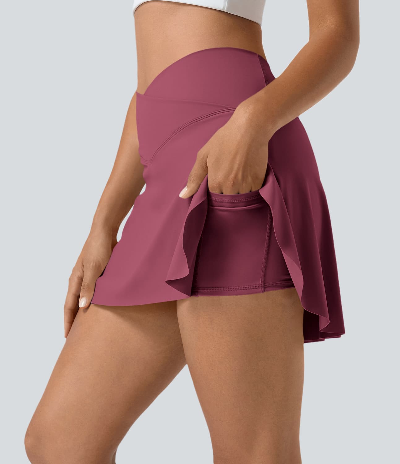 Everyday SoftlyZero™ Airy Crossover 2-in-1 Side Pocket Cool Touch Mini Tennis Skirt-Lucid-UPF50+ thumbnail 13