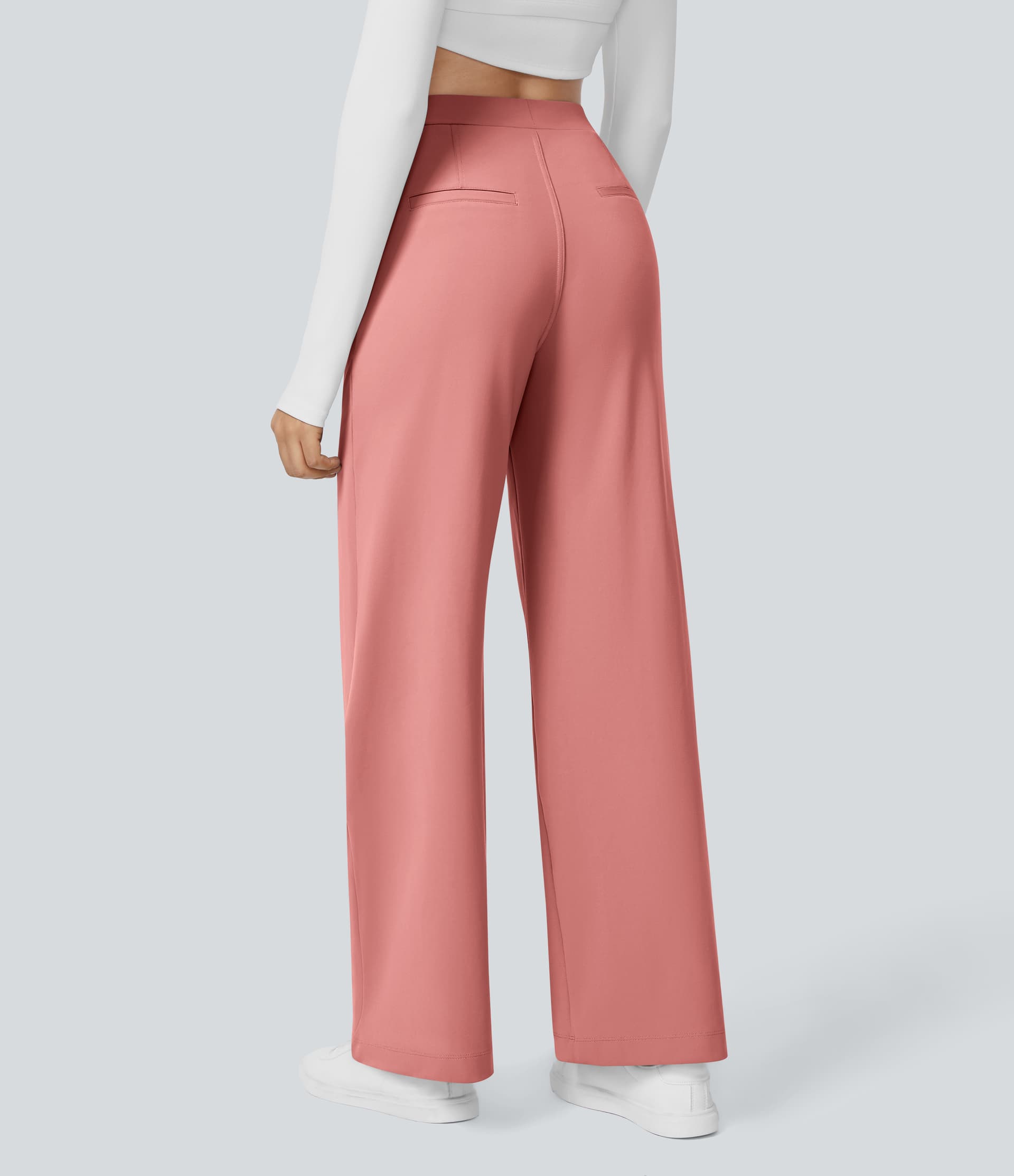 High Waisted Pocket Straight Leg Work Pants thumbnail 21