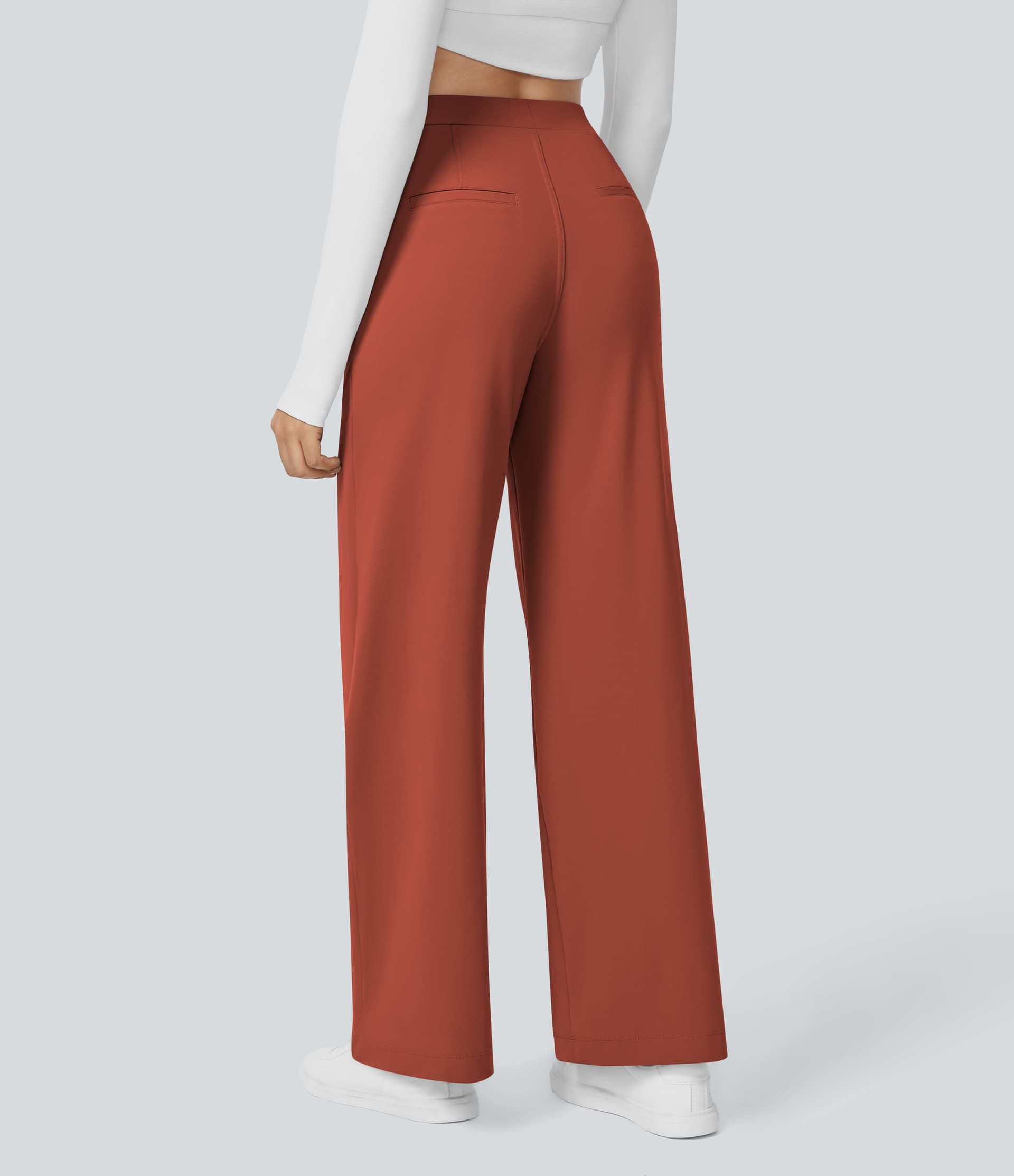 High Waisted Pocket Straight Leg Work Pants thumbnail 18