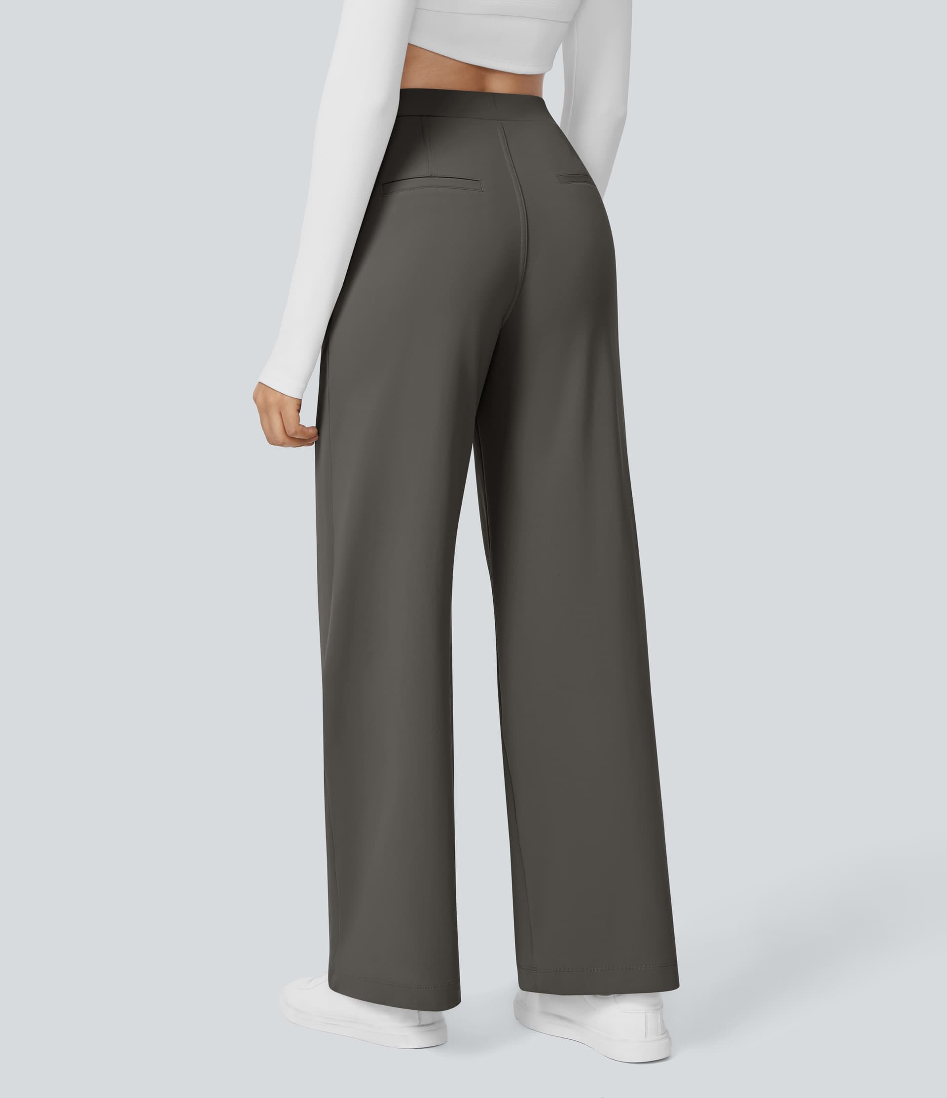 High Waisted Pocket Straight Leg Work Pants thumbnail 5
