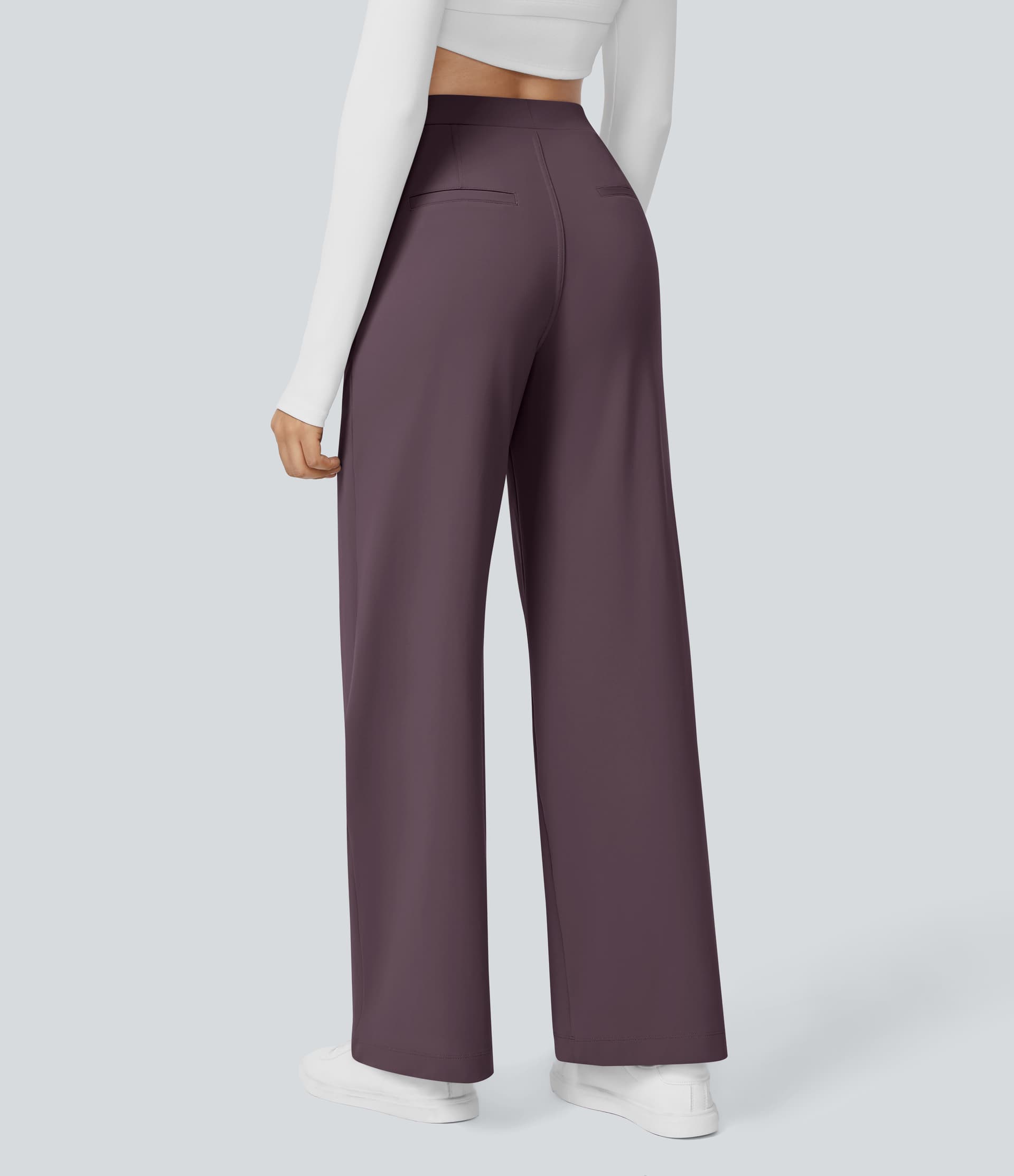 High Waisted Pocket Straight Leg Work Pants thumbnail 14