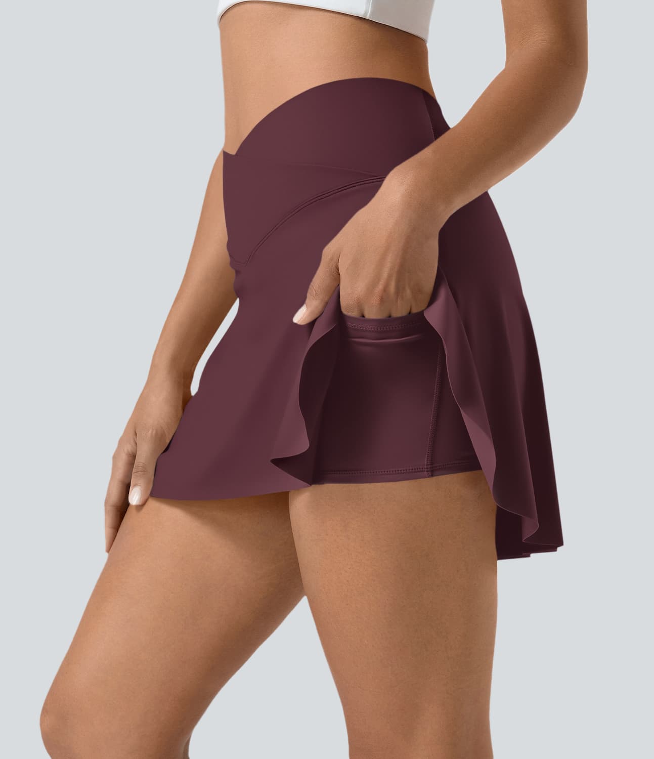 Everyday SoftlyZero™ Airy Crossover 2-in-1 Side Pocket Cool Touch Mini Tennis Skirt-Lucid-UPF50+ thumbnail 10