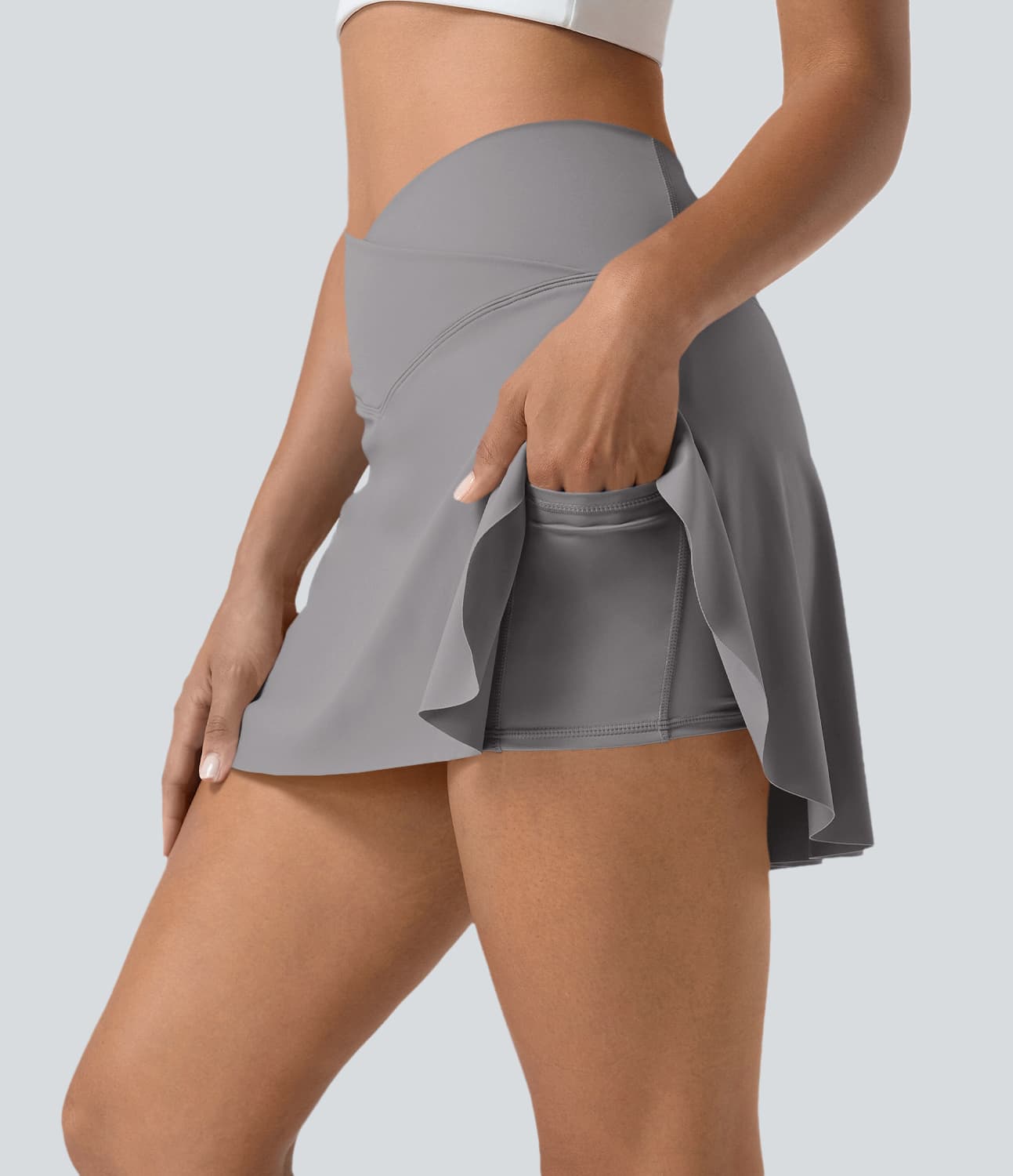 Everyday SoftlyZero™ Airy Crossover 2-in-1 Side Pocket Cool Touch Mini Tennis Skirt-Lucid-UPF50+ thumbnail 9
