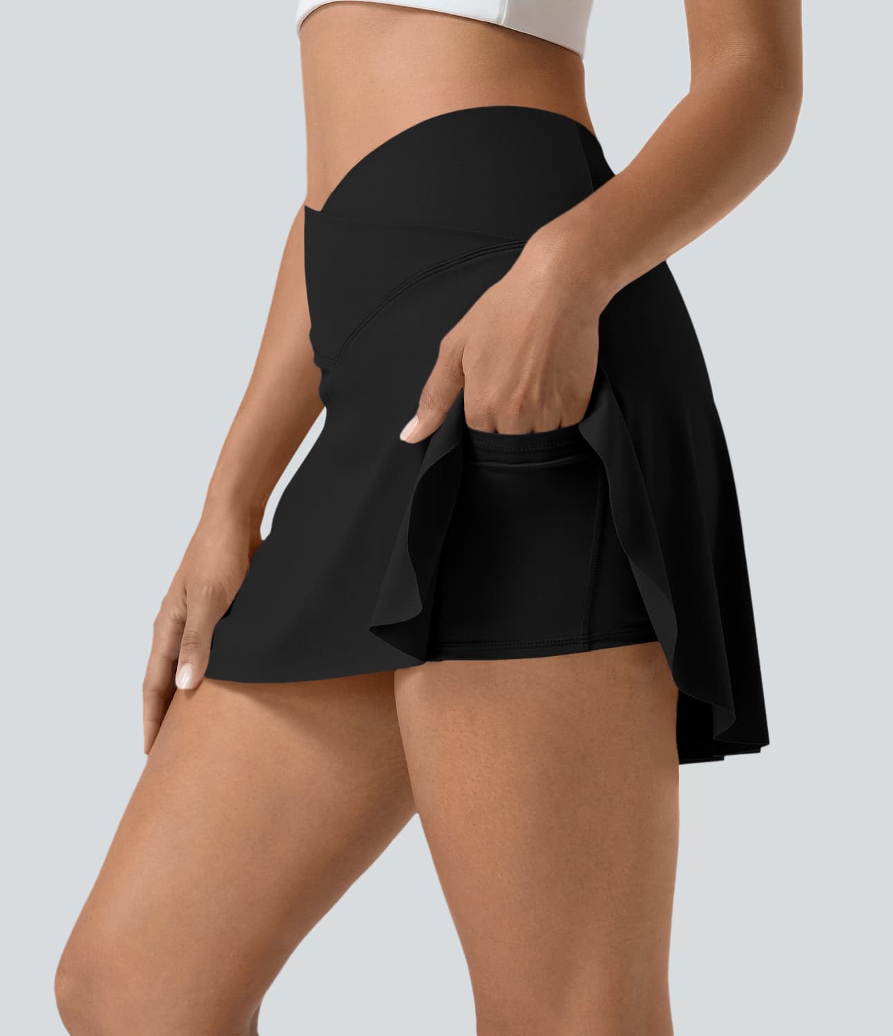 Everyday SoftlyZero™ Airy Crossover 2-in-1 Side Pocket Cool Touch Mini Tennis Skirt-Lucid-UPF50+ thumbnail 2