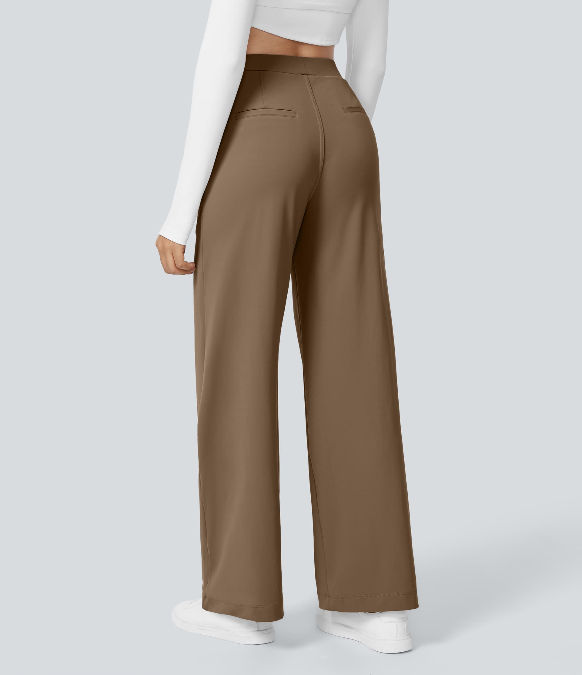 High Waisted Pocket Straight Leg Work Pants thumbnail 7