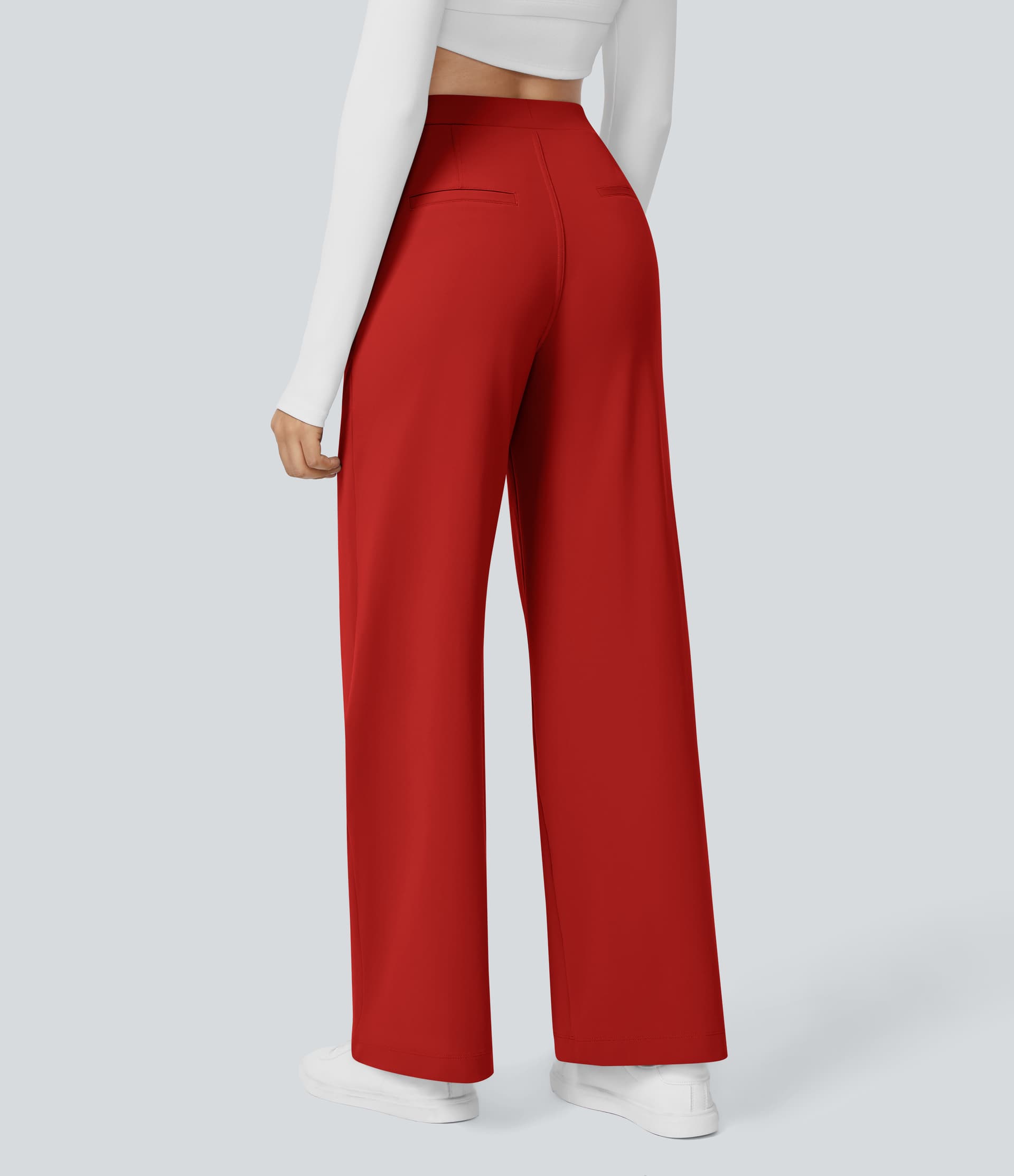 High Waisted Pocket Straight Leg Work Pants thumbnail 10