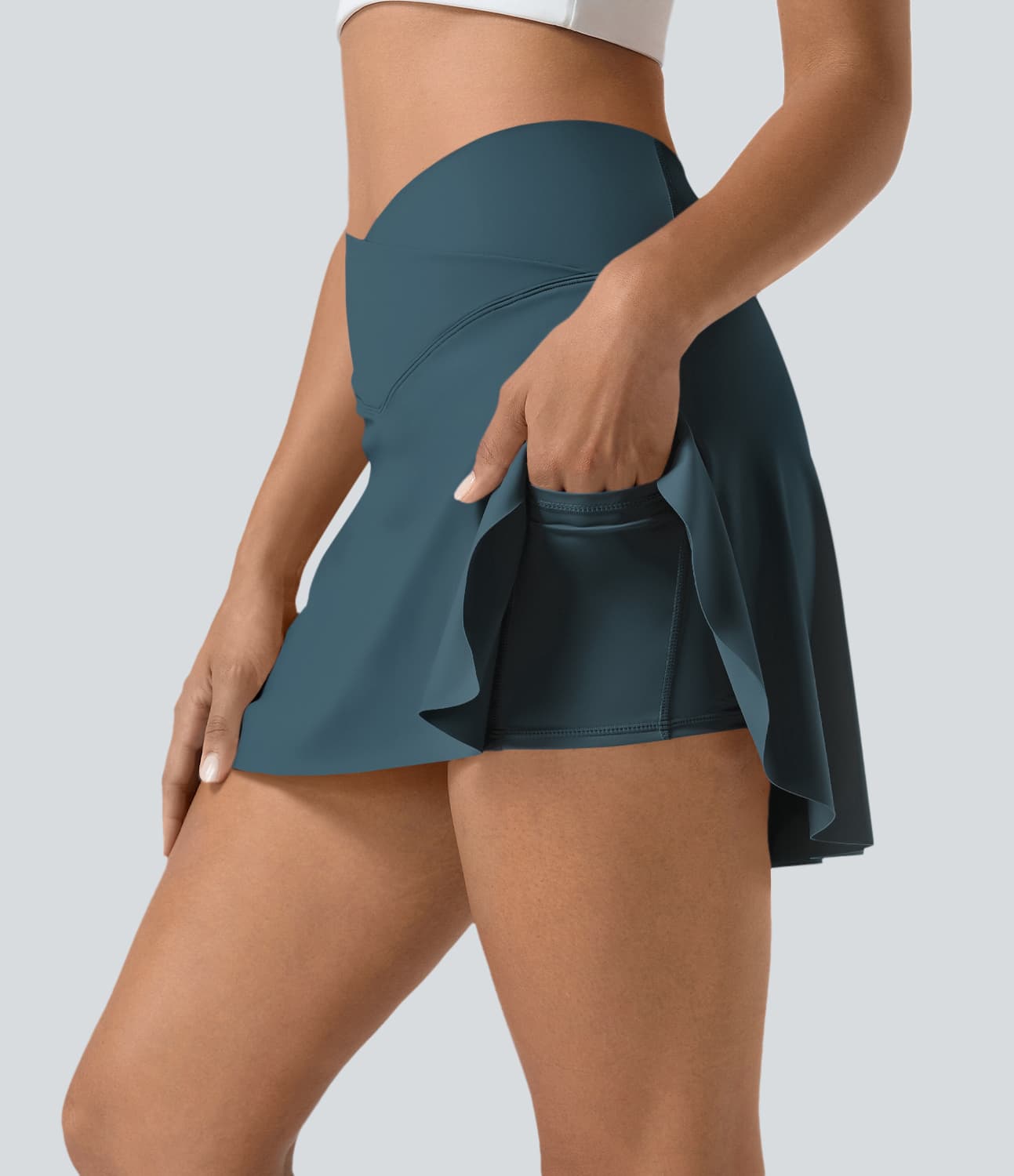 Everyday SoftlyZero™ Airy Crossover 2-in-1 Side Pocket Cool Touch Mini Tennis Skirt-Lucid-UPF50+ thumbnail 8