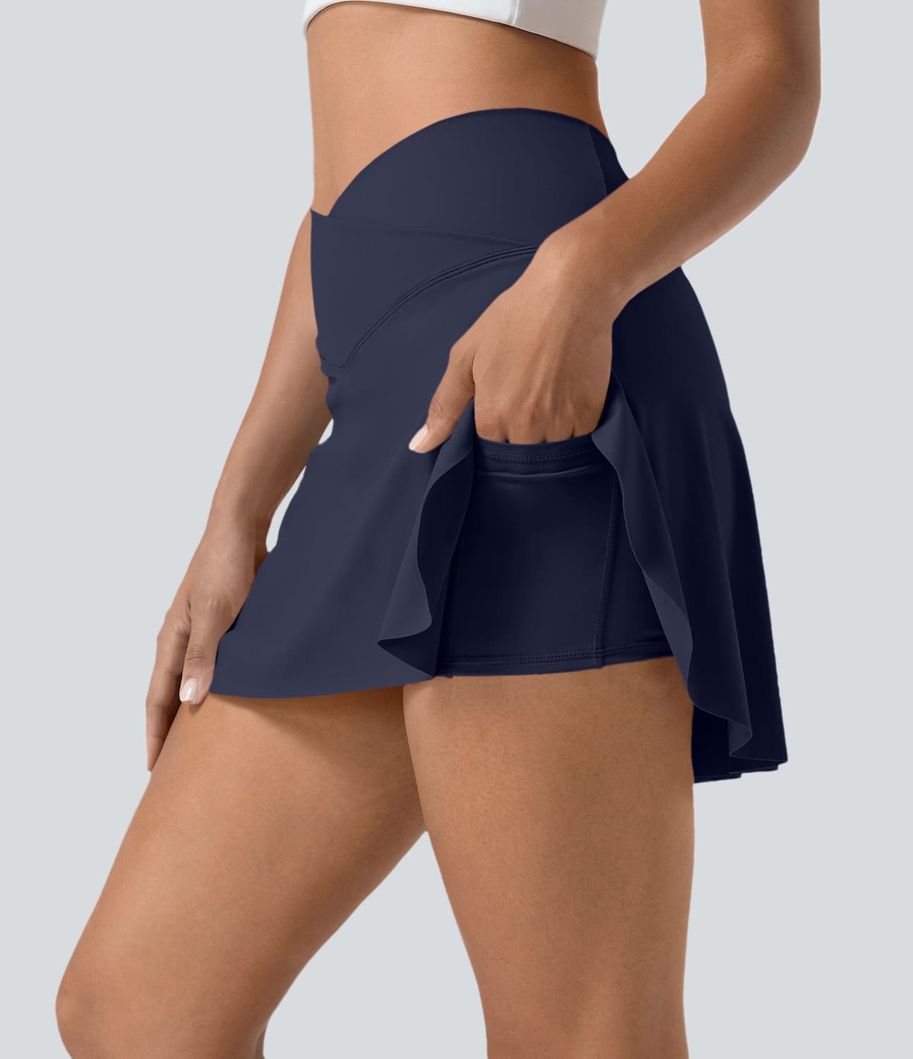 Everyday SoftlyZero™ Airy Crossover 2-in-1 Side Pocket Cool Touch Mini Tennis Skirt-Lucid-UPF50+ thumbnail 4