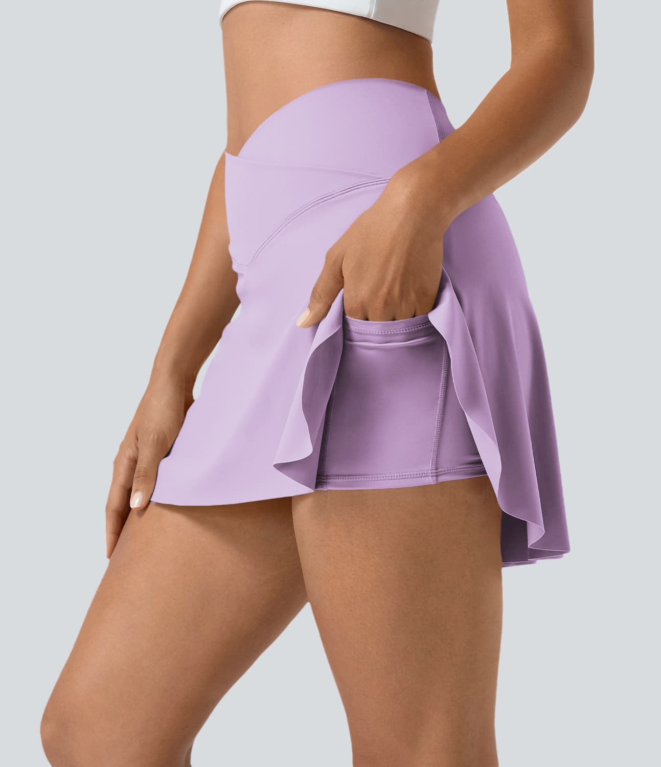Everyday SoftlyZero™ Airy Crossover 2-in-1 Side Pocket Cool Touch Mini Tennis Skirt-Lucid-UPF50+ thumbnail 16