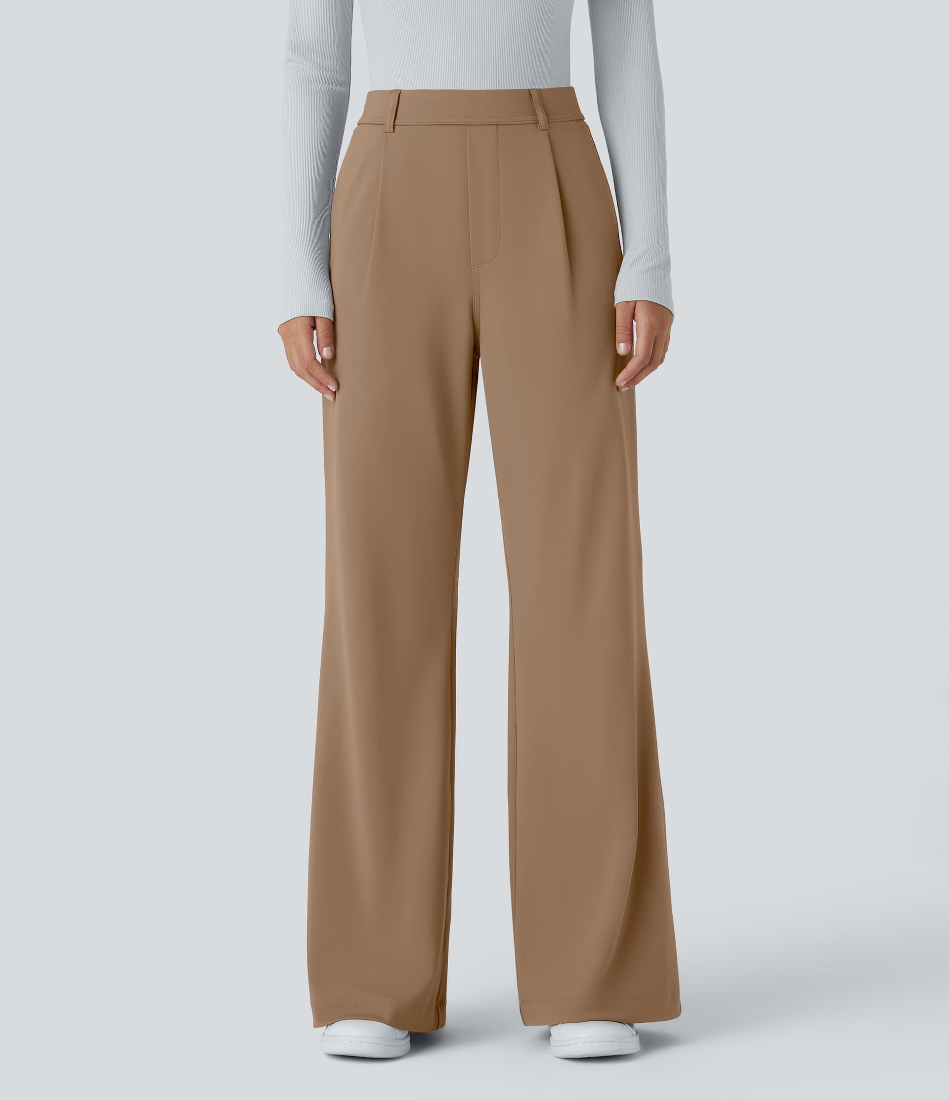 High Waisted Pocket Work Flare Pants thumbnail 2