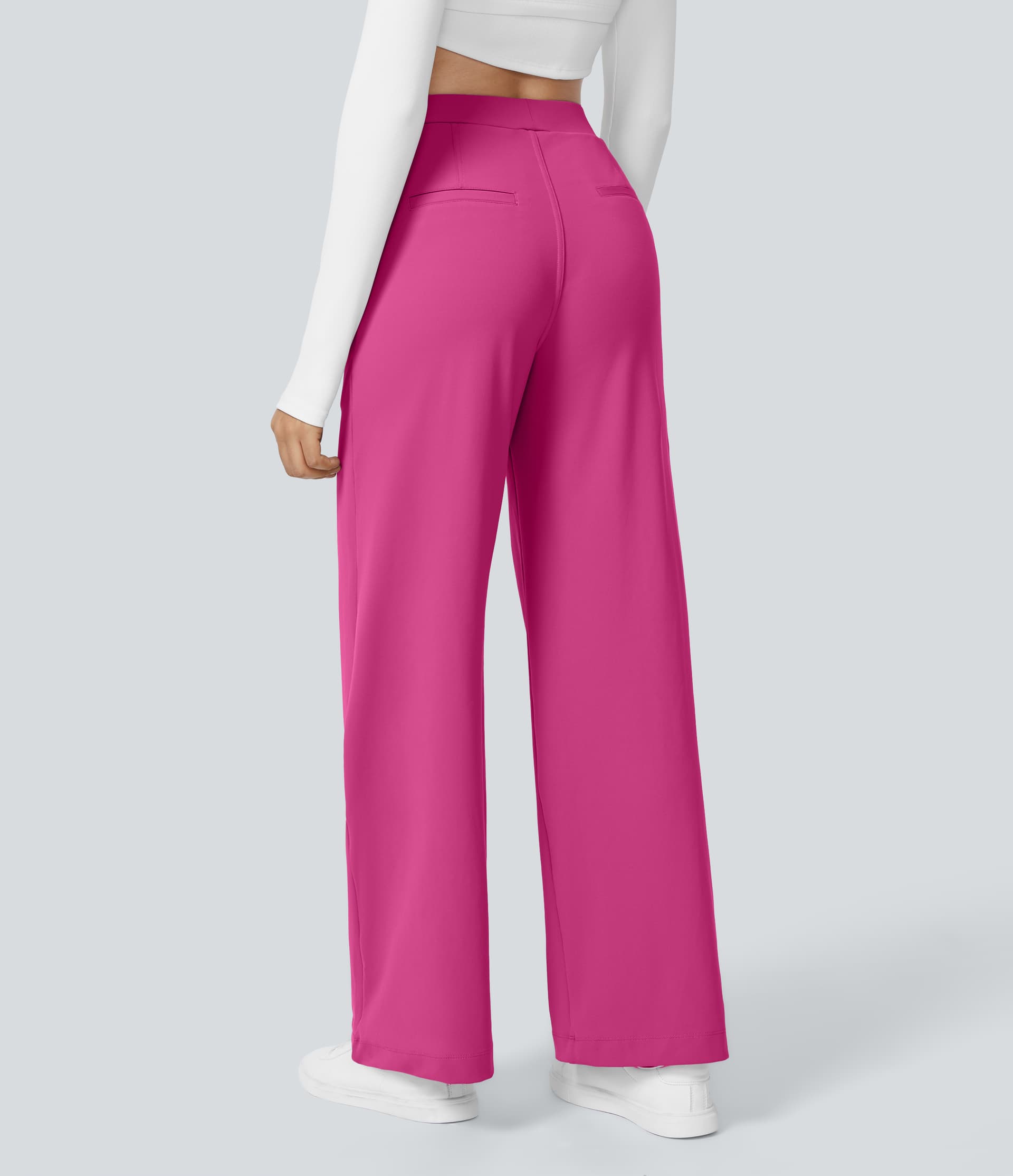 High Waisted Pocket Straight Leg Work Pants thumbnail 2