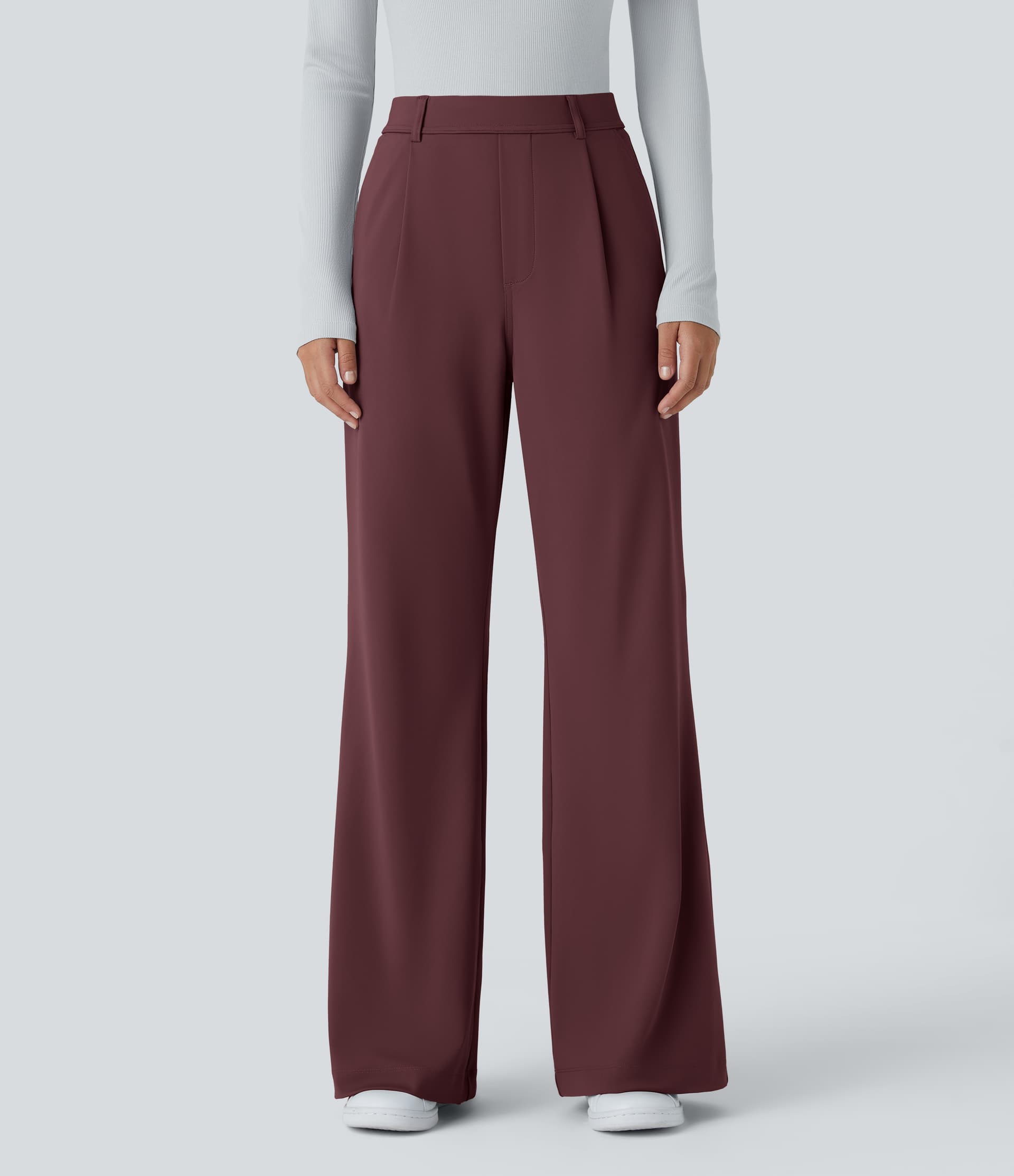 High Waisted Pocket Work Flare Pants thumbnail 3