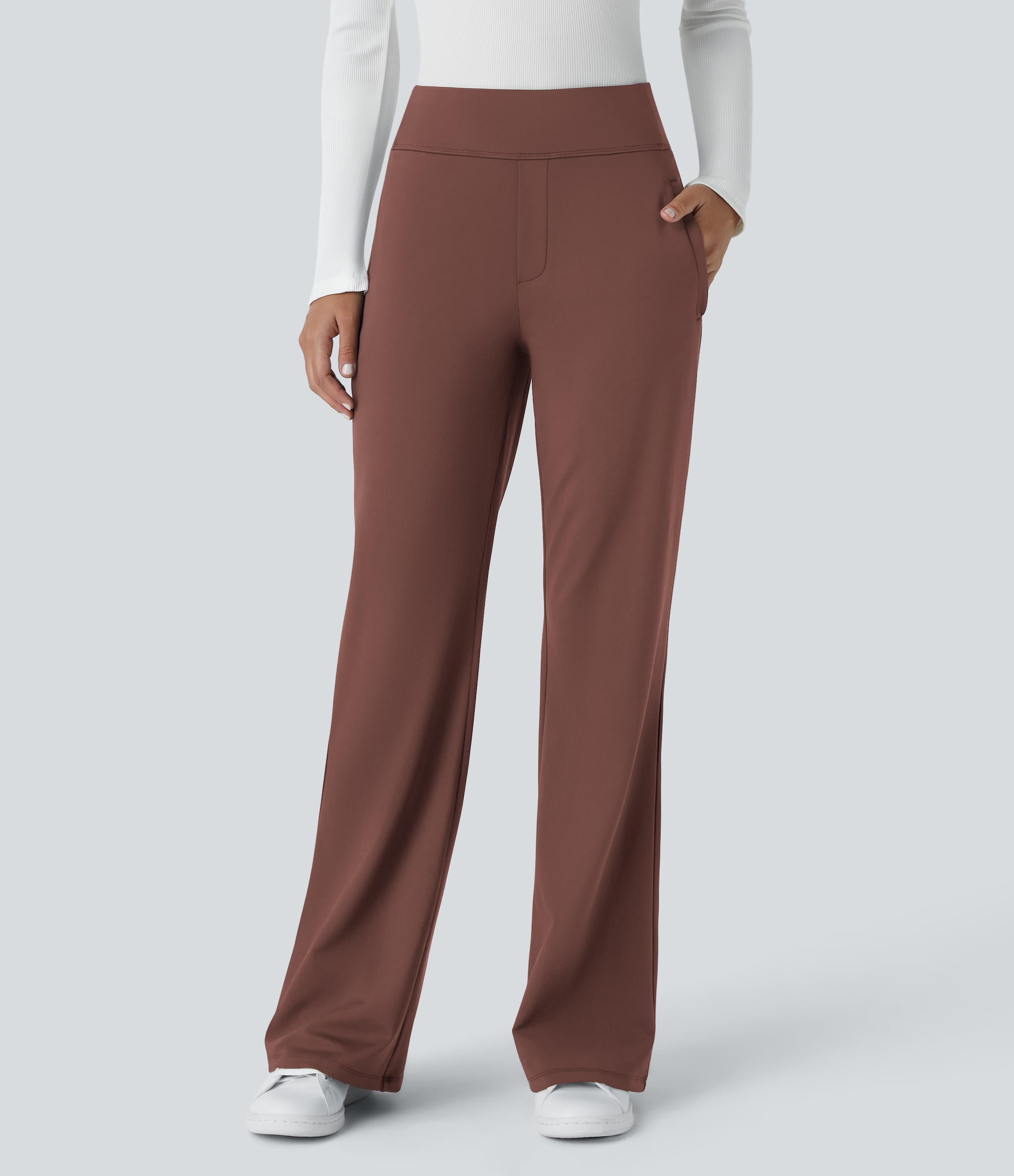 Halara Flex™ High Waisted Side Zipper Pocket Work Flare Pants thumbnail 5