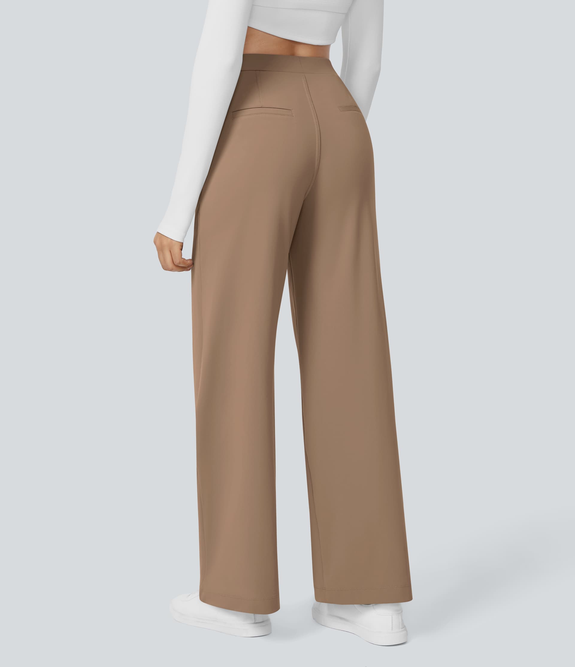 High Waisted Pocket Straight Leg Work Pants thumbnail 8
