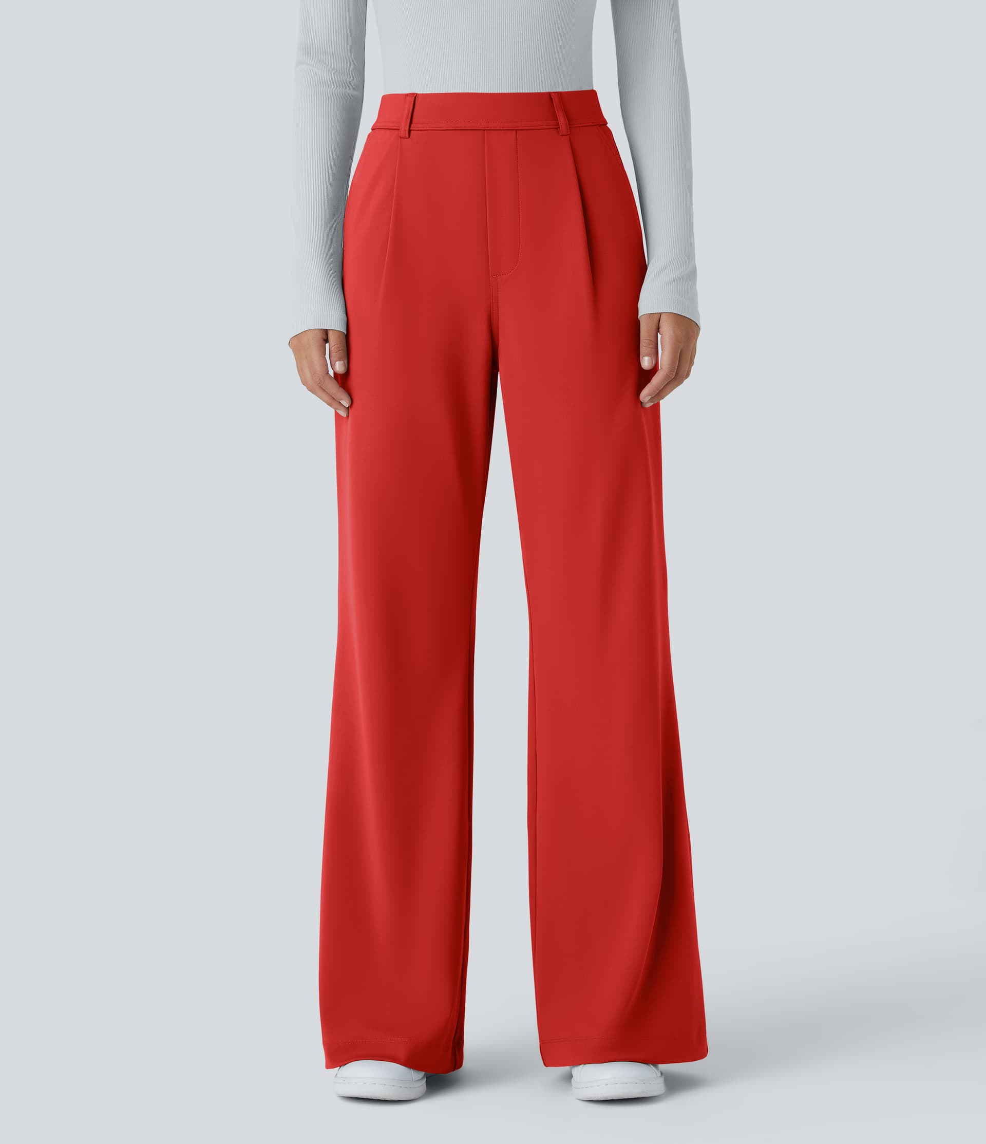 High Waisted Pocket Work Flare Pants thumbnail 13