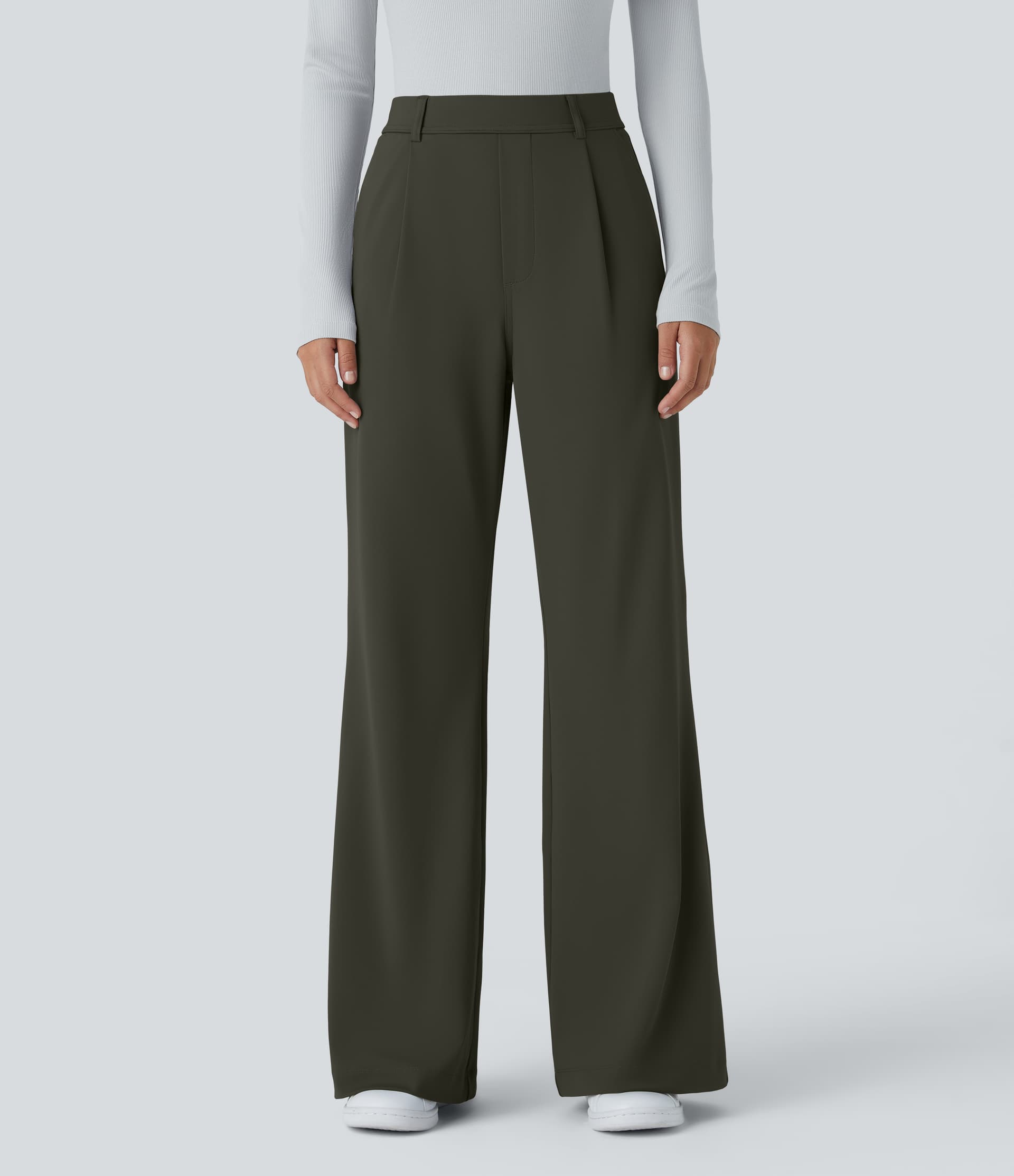 High Waisted Pocket Work Flare Pants thumbnail 10