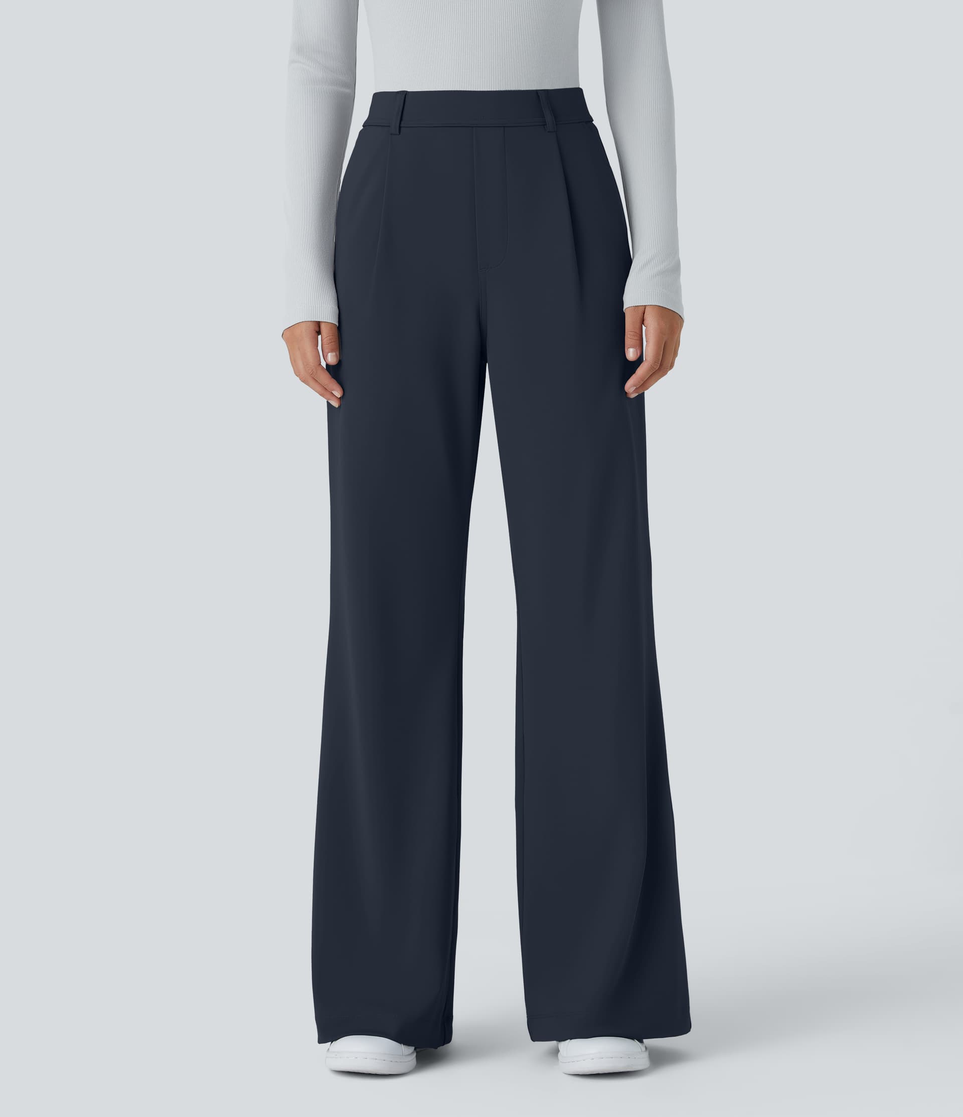 High Waisted Pocket Work Flare Pants thumbnail 7
